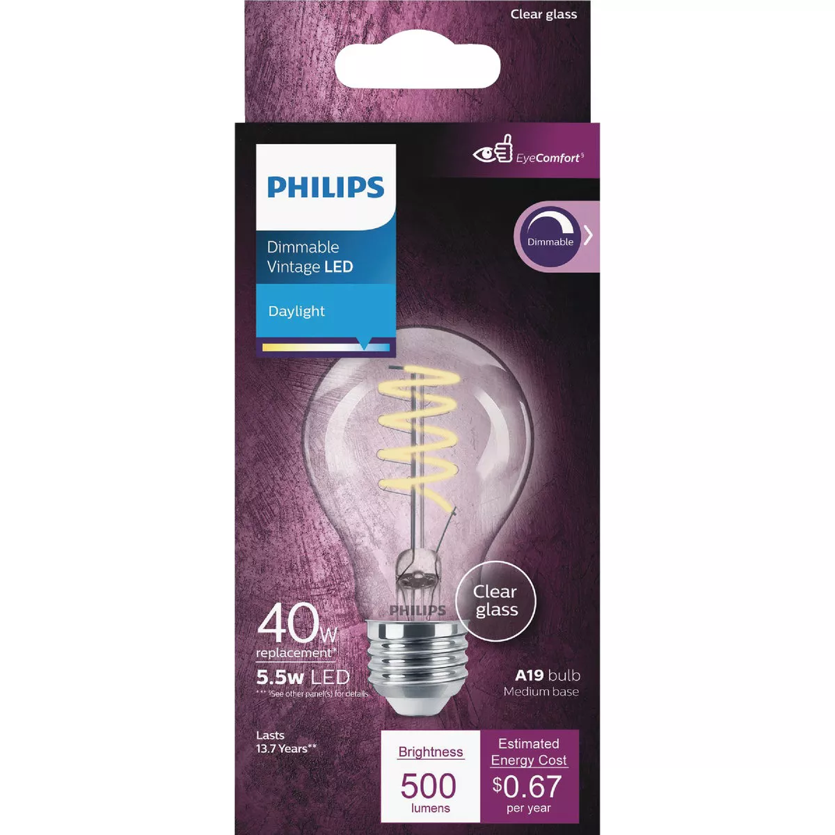 Philips EyeComfort 40W Equivalent Daylight A19 Medium LED Light Bulb