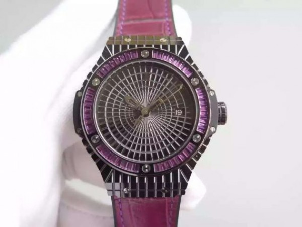 Replica Hublot Big Bang 41mm Tutti Frutti Maroon Caviar on Gummy Strap A2824 - Top club