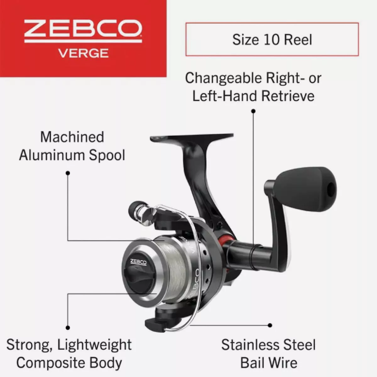 Zebco Verge Size 10 15 Lb. Spinning Fishing Reel