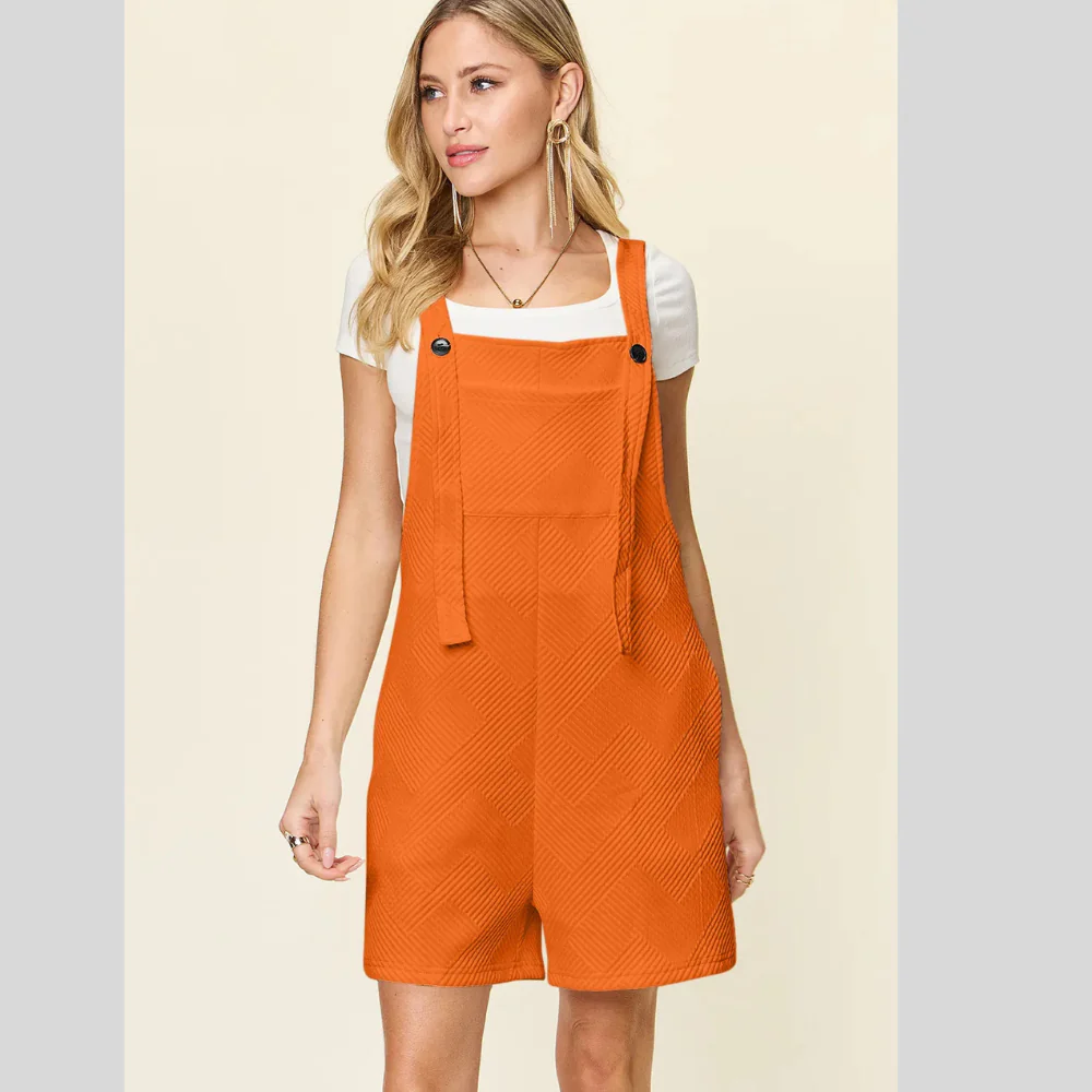 Double Take Full Size Texture Sleeveless Romper - ZKZOOK