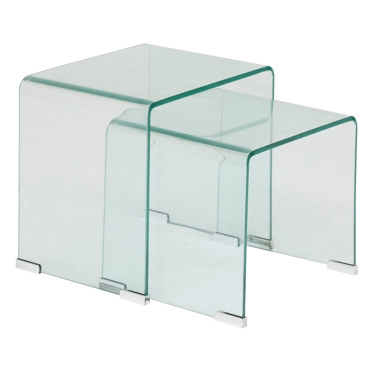2 nesting tables "Lenia" Transparent, 51x47x30 cm
