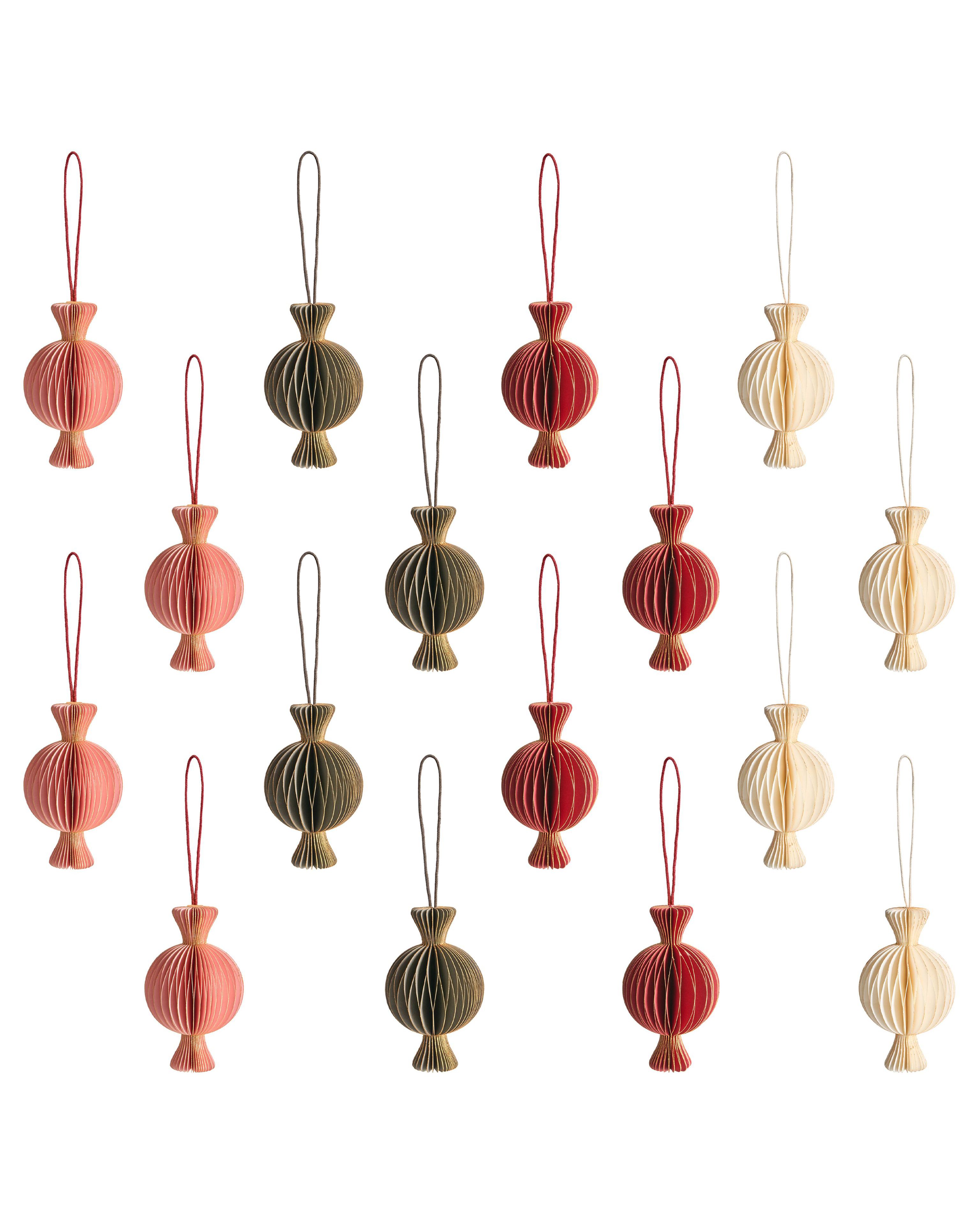 Set of 16 Christmas Tree Ornaments RAUMA Paper Multicolour