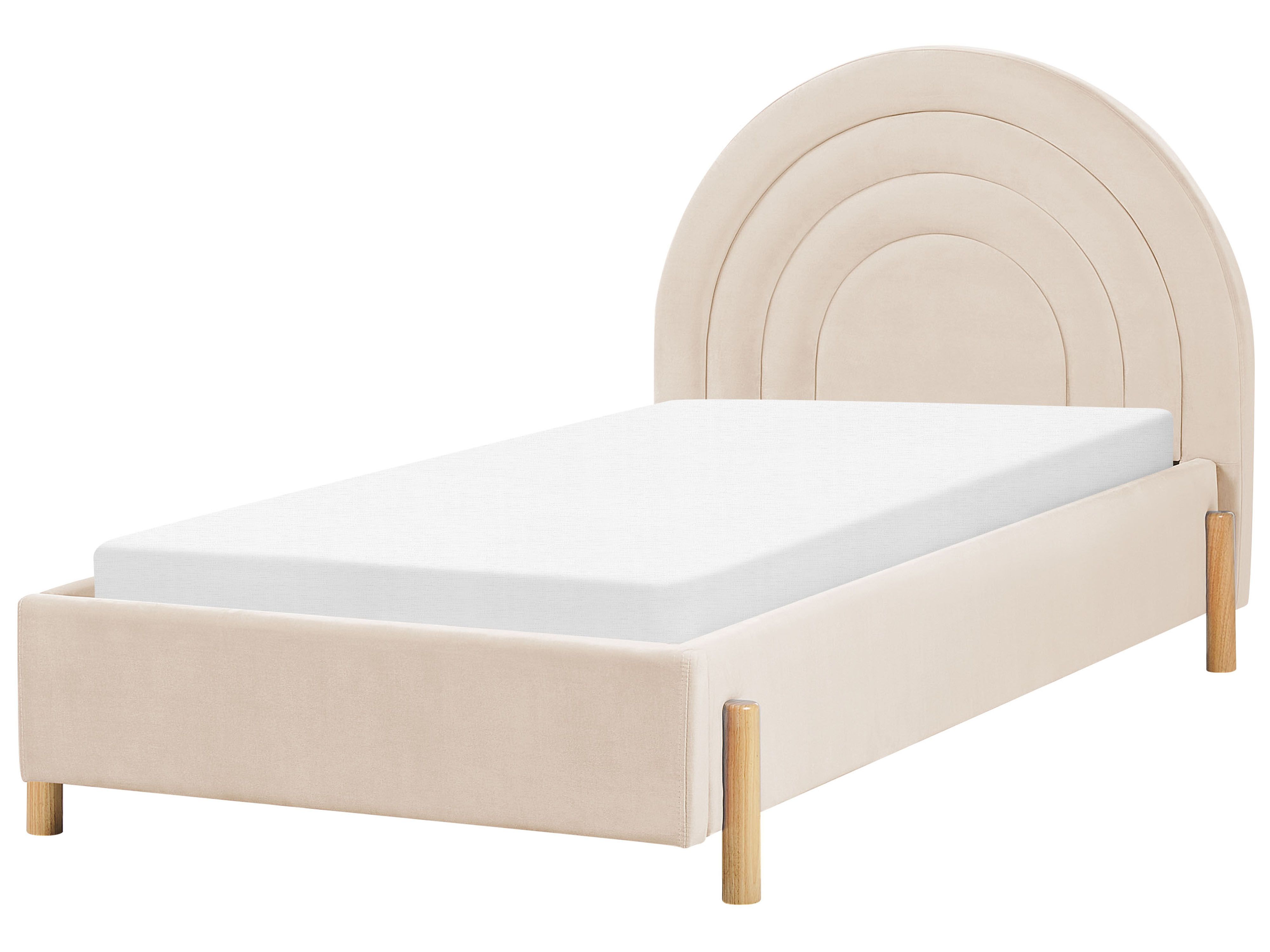 Kids Bed Velvet ANET 90 x 200 cm (EU Single) Beige