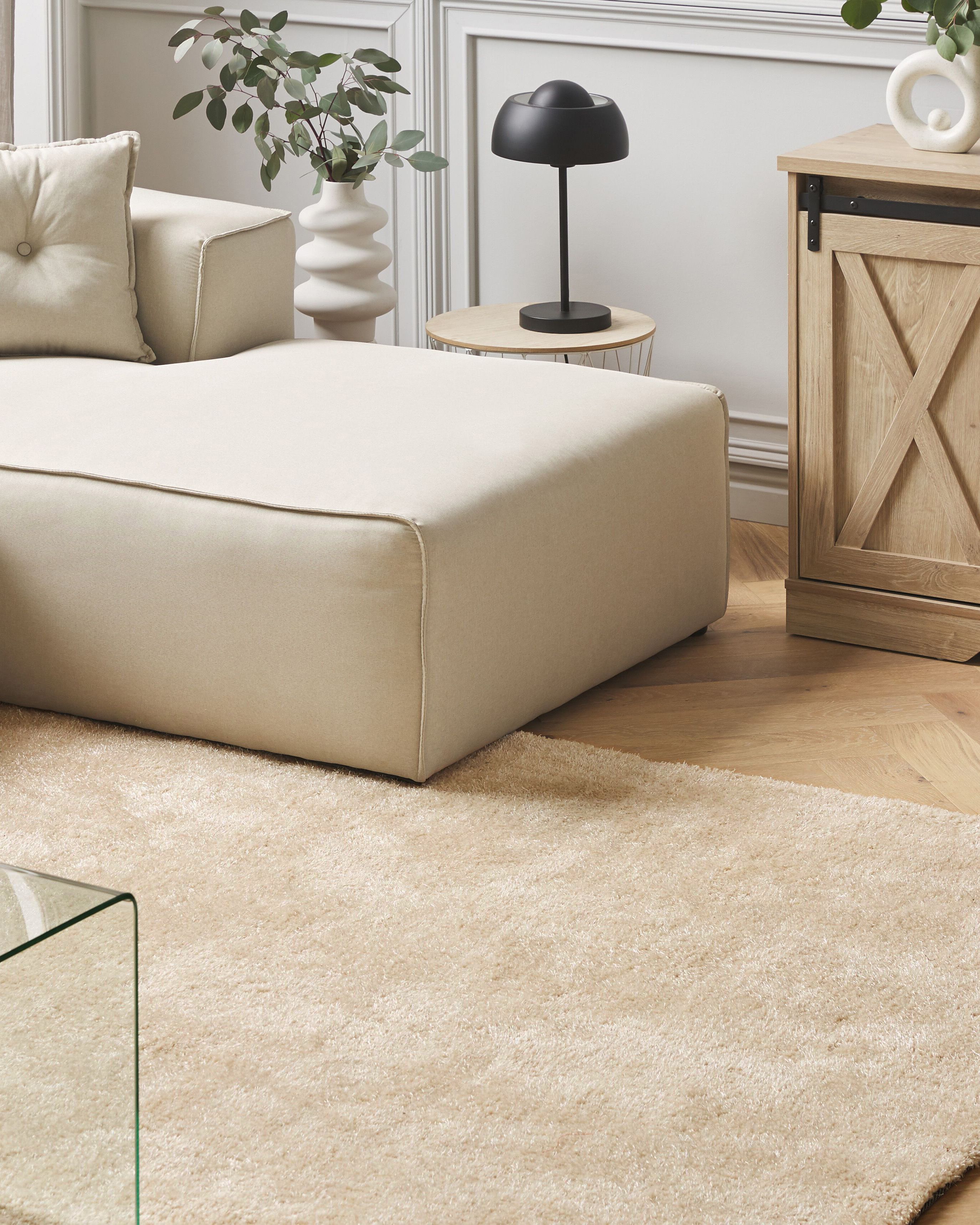Shaggy Rug DEMRE Beige 200 x 300 cm