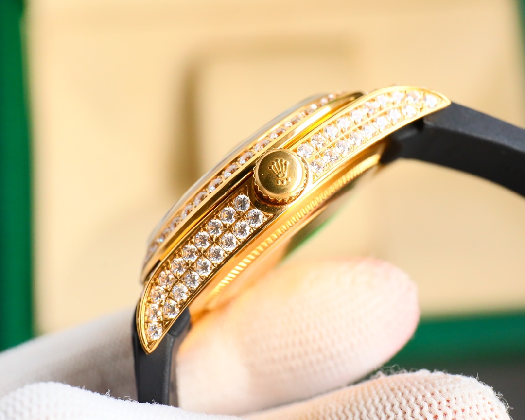 Rolex Logbook Full Luxury-Roman Diamond Dial-18k Nano-Technology 41MM-Golden(1:1 replica) - Top club