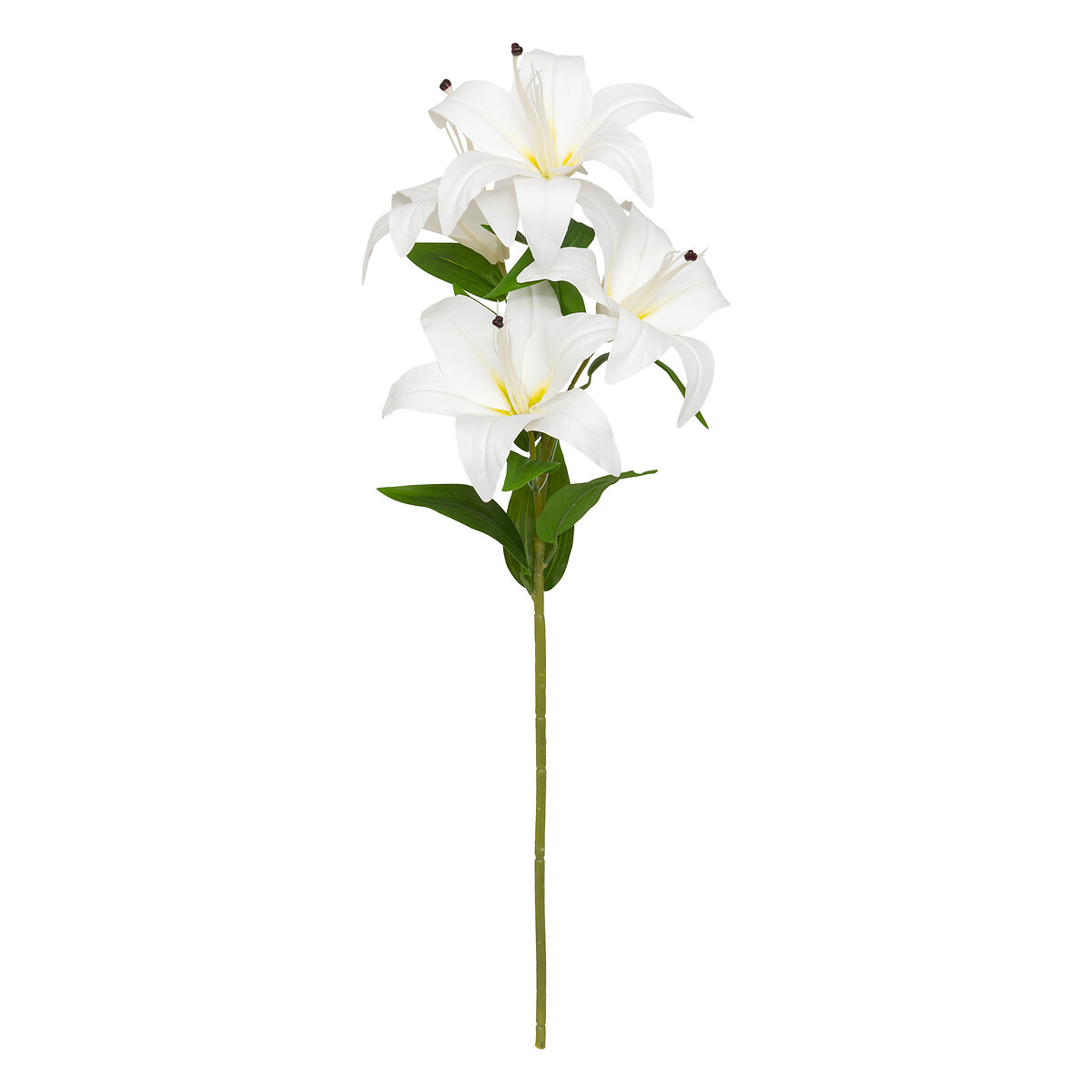 4 artificial lily stems "Jago" White, H.80 cm