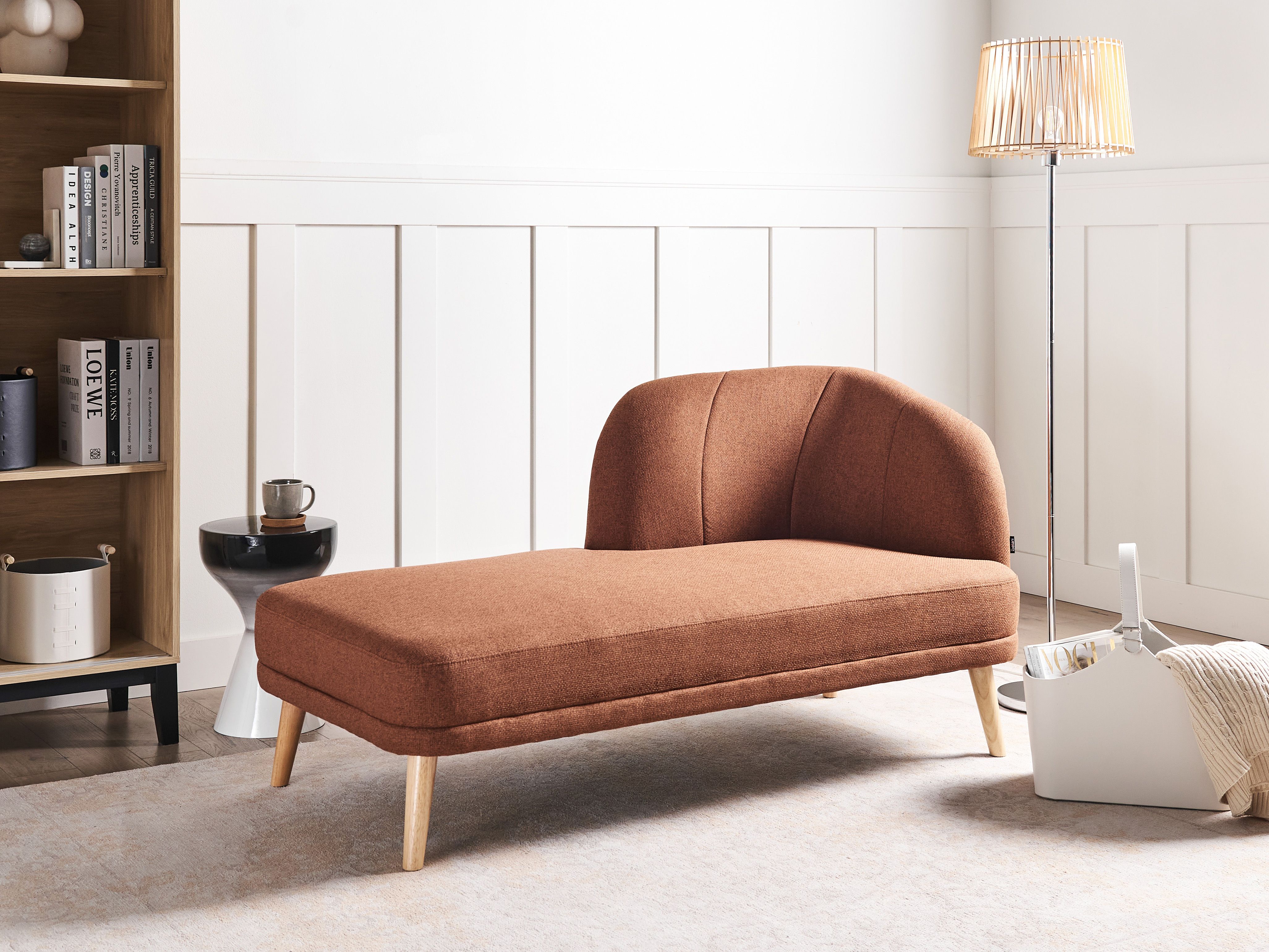 Right-Hand Chaise Lounge TANLAY Fabric Golden Brown