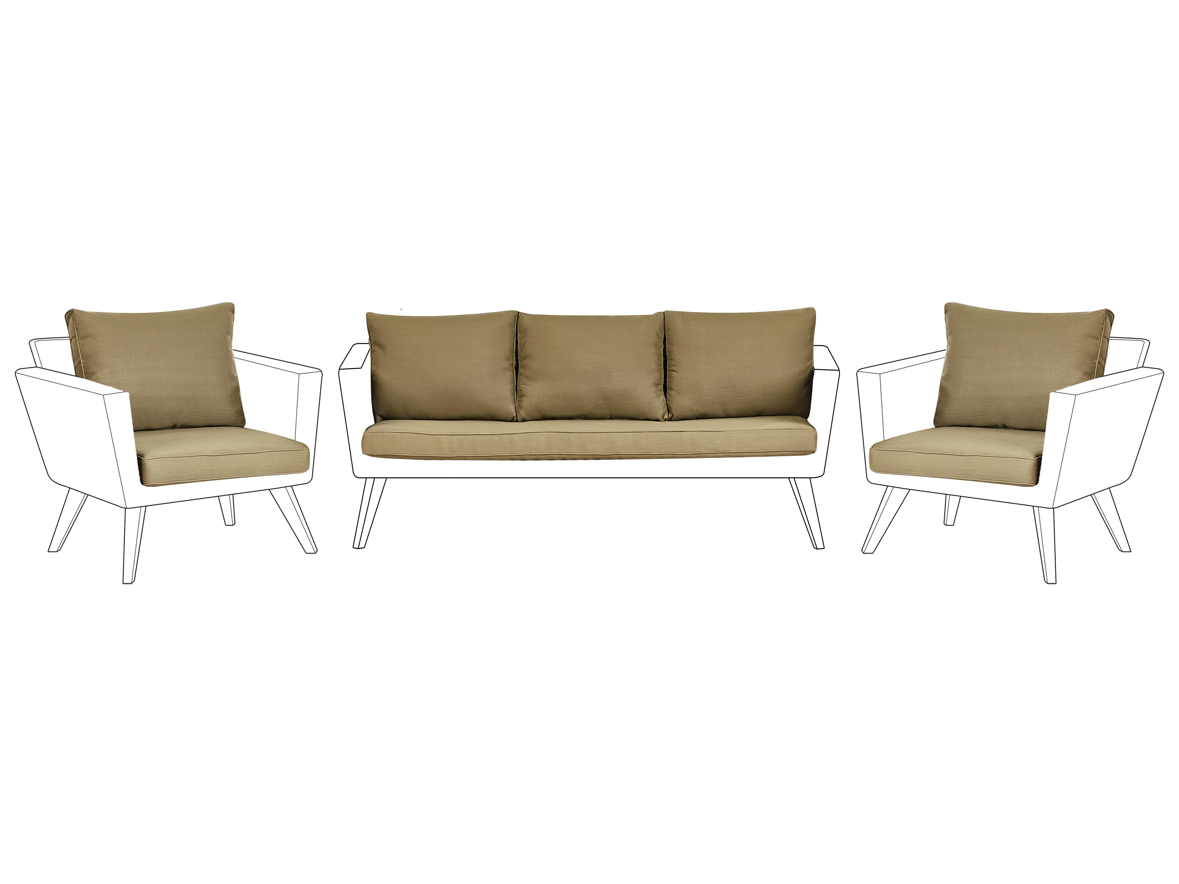 Outdoor Cushion Cover Set VITTORIA XL Olive Green