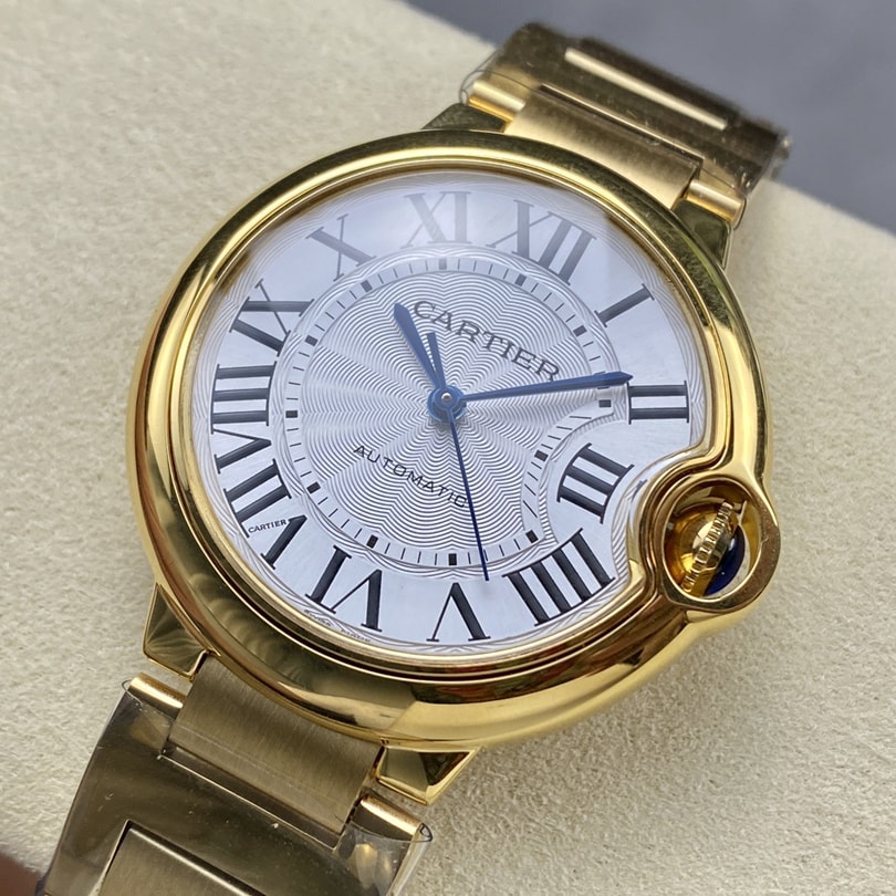Fake Cartier Watch Ballon Bleu de Cartier Yellow Gold 36mm Silver Dial WGBB0046 mechanical movement(1:1 replica) - Top club