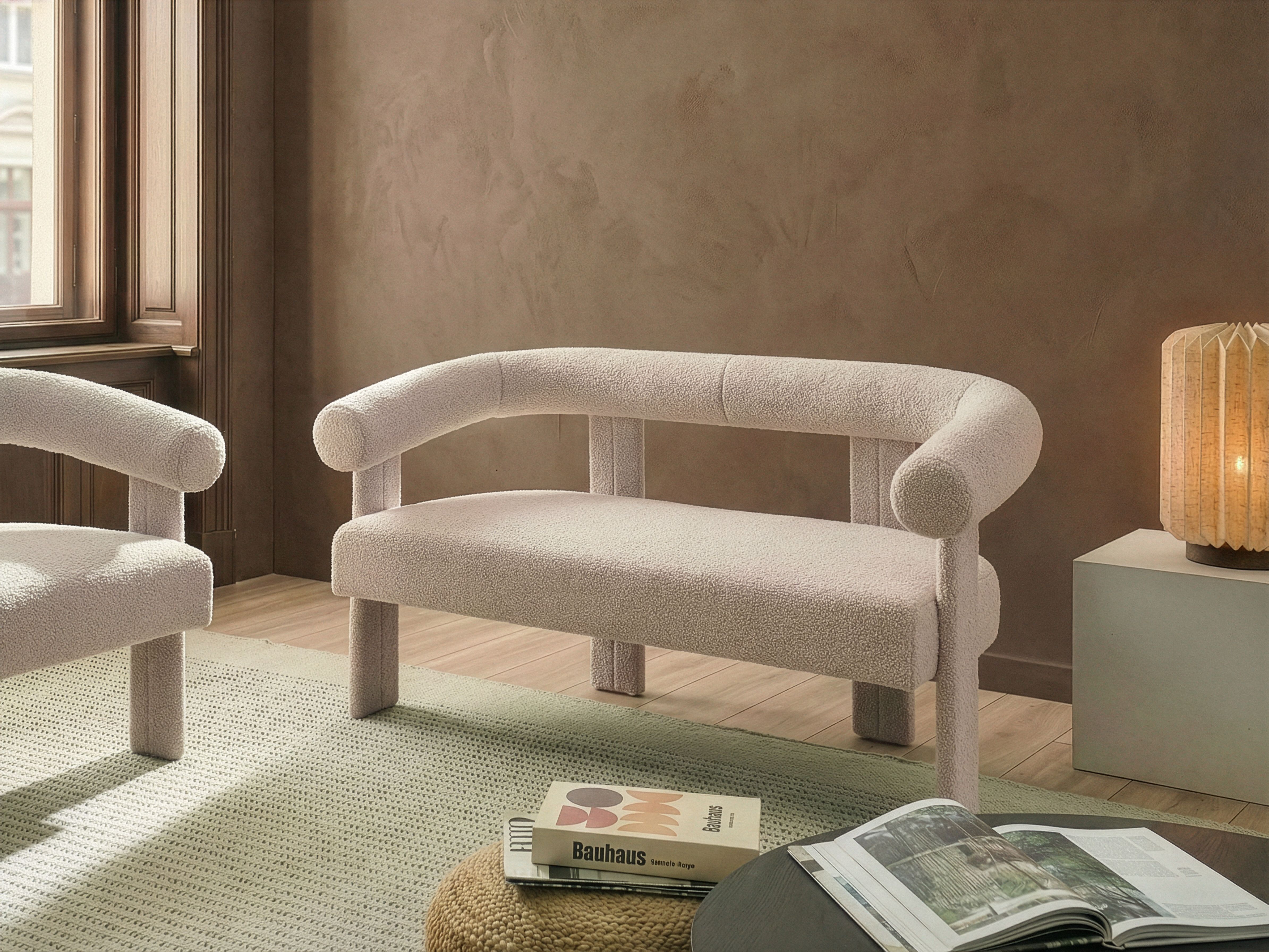 Sofa 2 Seater ILBRO Boucle Light Beige