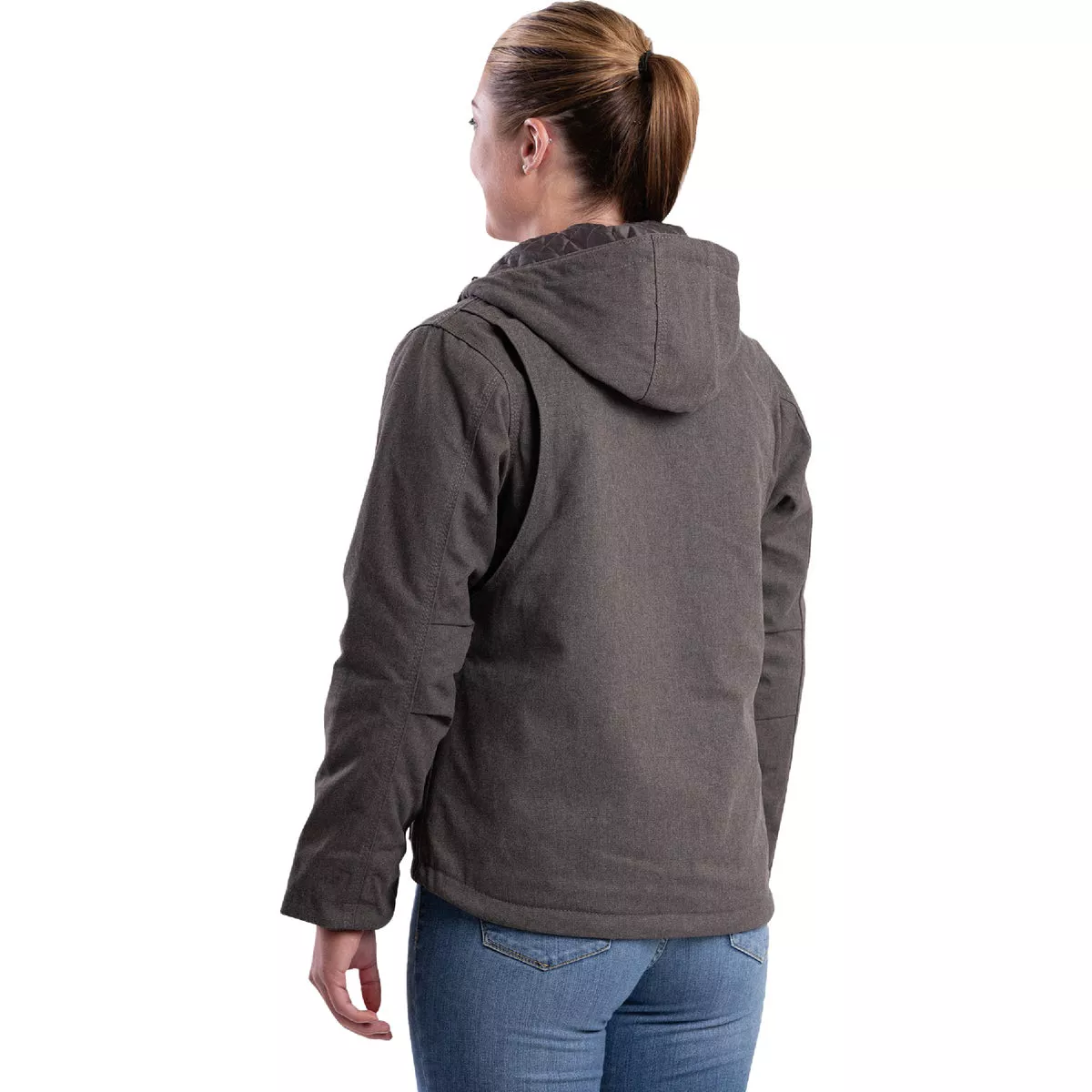 Berne Women's 2XL Titanium Heathered Duck Hooded Jacket