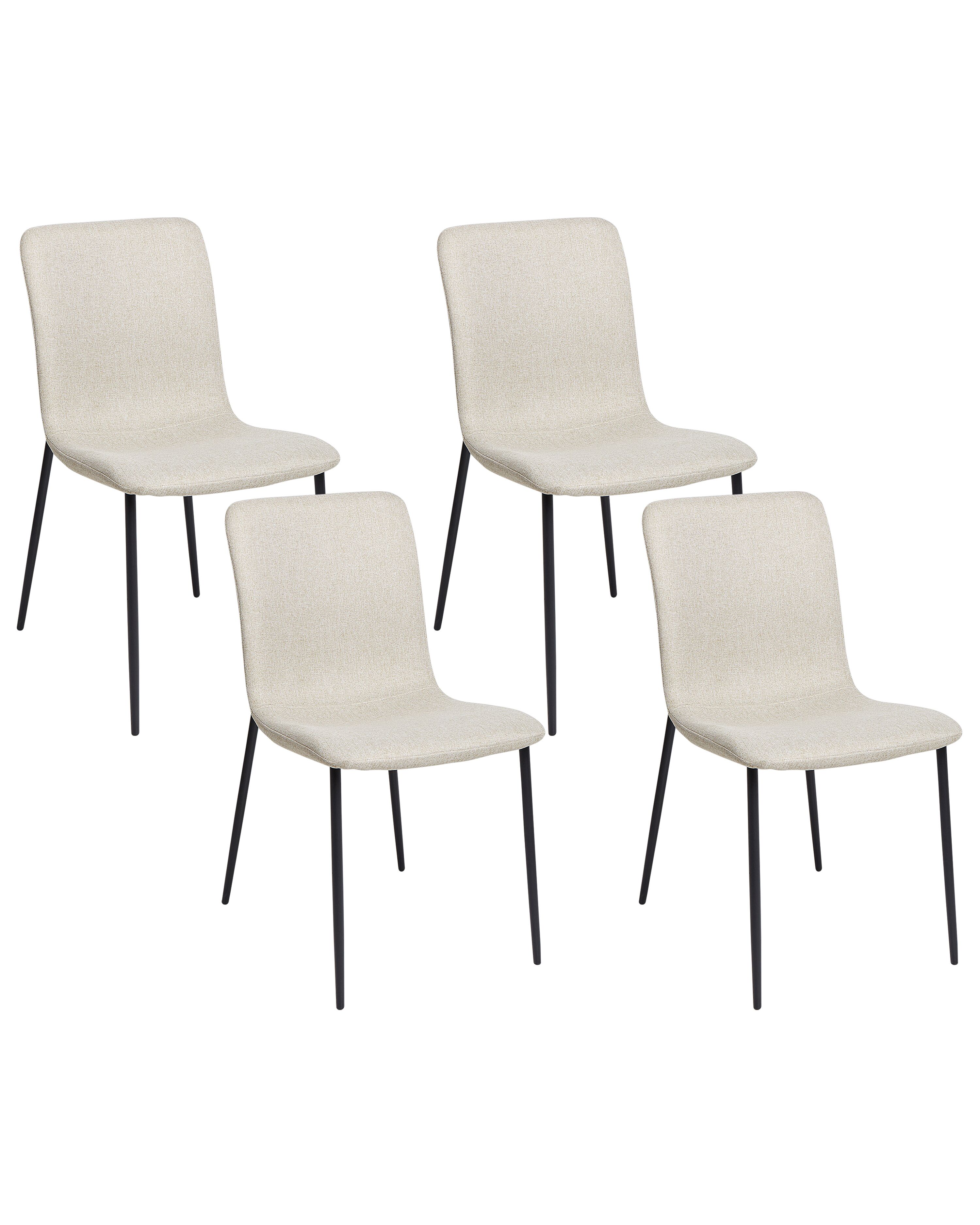 Set of 4 Dining Chairs GLENDIVE Fabric Light Beige