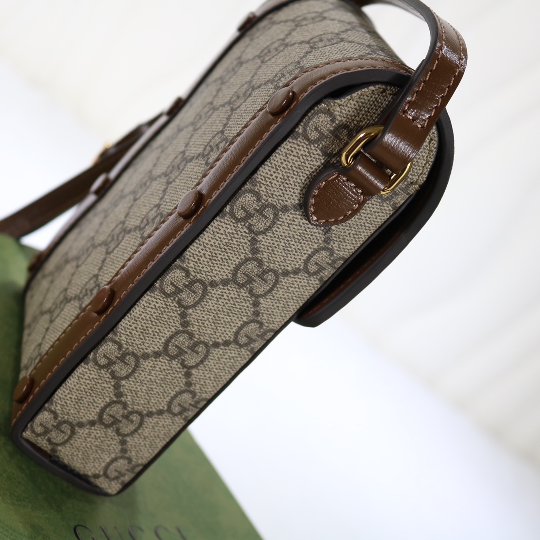 Replica Gucci Horsebit 1955 Mini Bag Monogram Canvas1:1High-quality replica