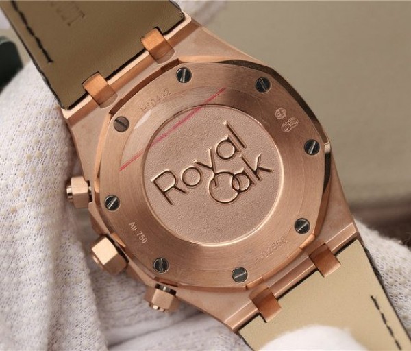 Replica Audemars Piguet Royal OAK Royal Oak Chronograph 26331 RG Brown Dial Leather Strap A7750 - Top club