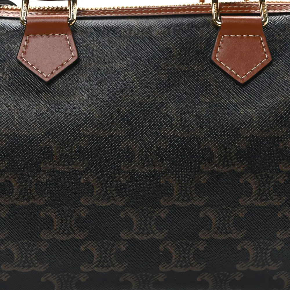 Superfake Celine Small Boston Bag – Triomphe Canvas & Calfskin1:1High-quality replica