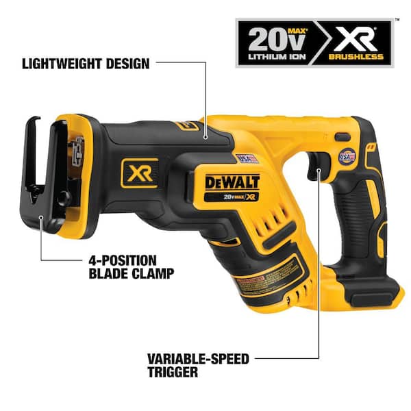 20V MAX XR Cordless Brushless Compact Reciprocating Saw (Tool Only) - Image 3