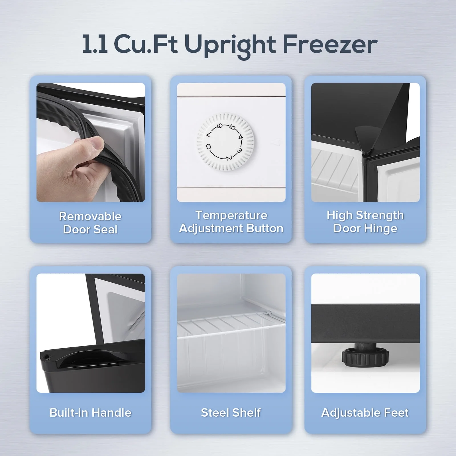 KNDKO Upright Freezer, 1.2cu.ft Mini Freezer with Adjustable Thermostat & Removable Shelves, Stand Up Freezer for Home/Office/Dorm, White - Image 17