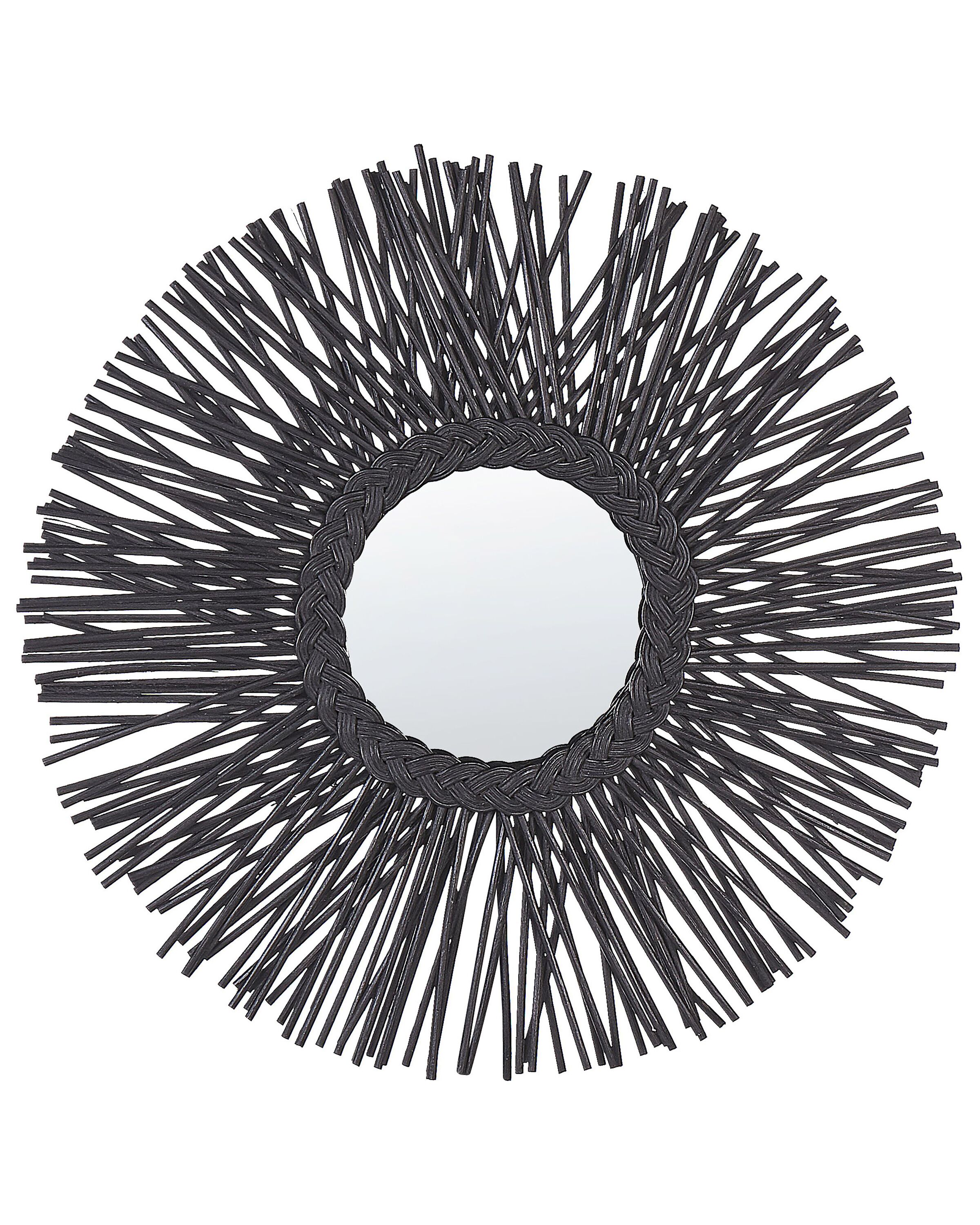 Wall Mirror KALASIN 60 cm 60 cm Rattan Black