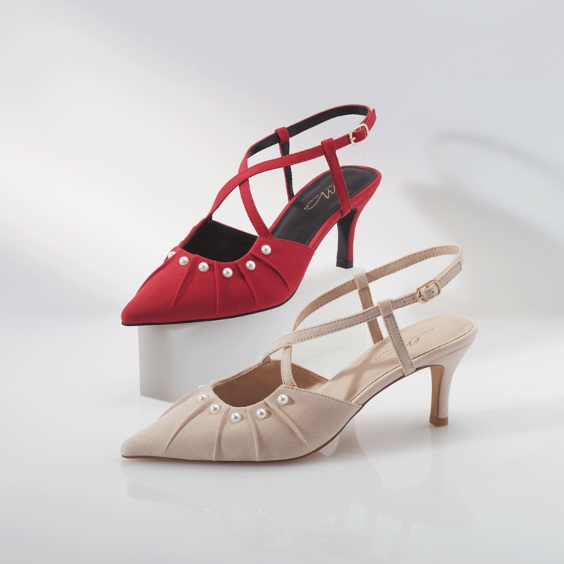 Faux-Pearl Trimmed Ankle Strap Pump - MIDNIGHT VELVET CATALOG