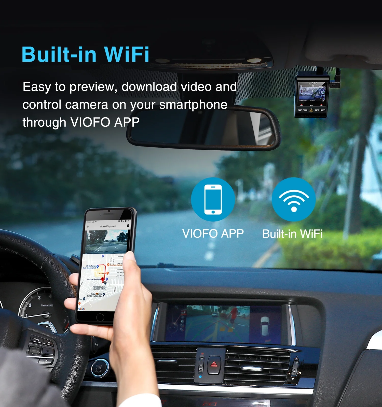 VIOFO A129 Plus Duo Dash Cam 2K 1440P 60FPS + 1080P 30FPS Wi-Fi GPS - NEW - Image 14