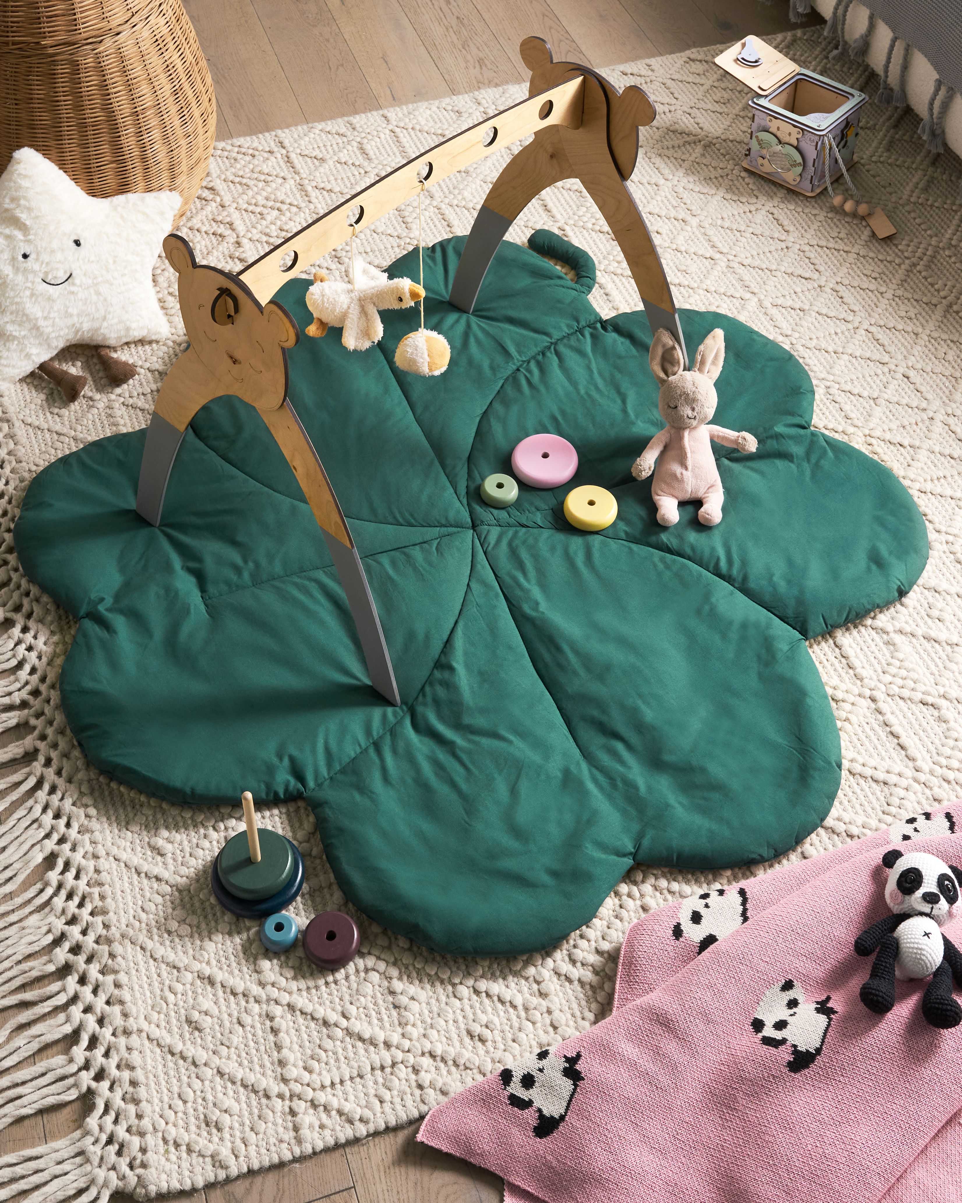 Kids Playmat ACADINE 110 x 110 cm Cotton Green