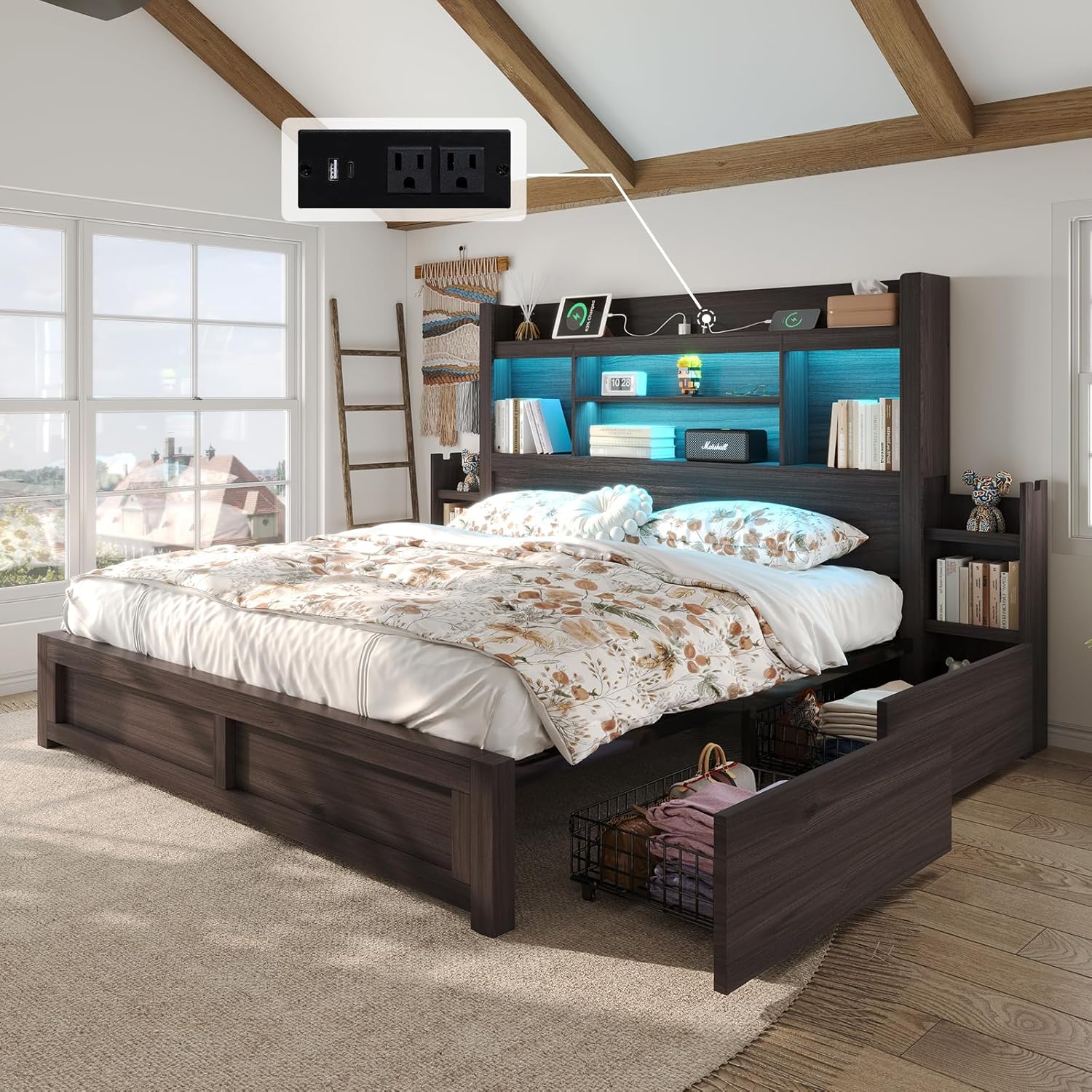 King Bed Frame with 49.6