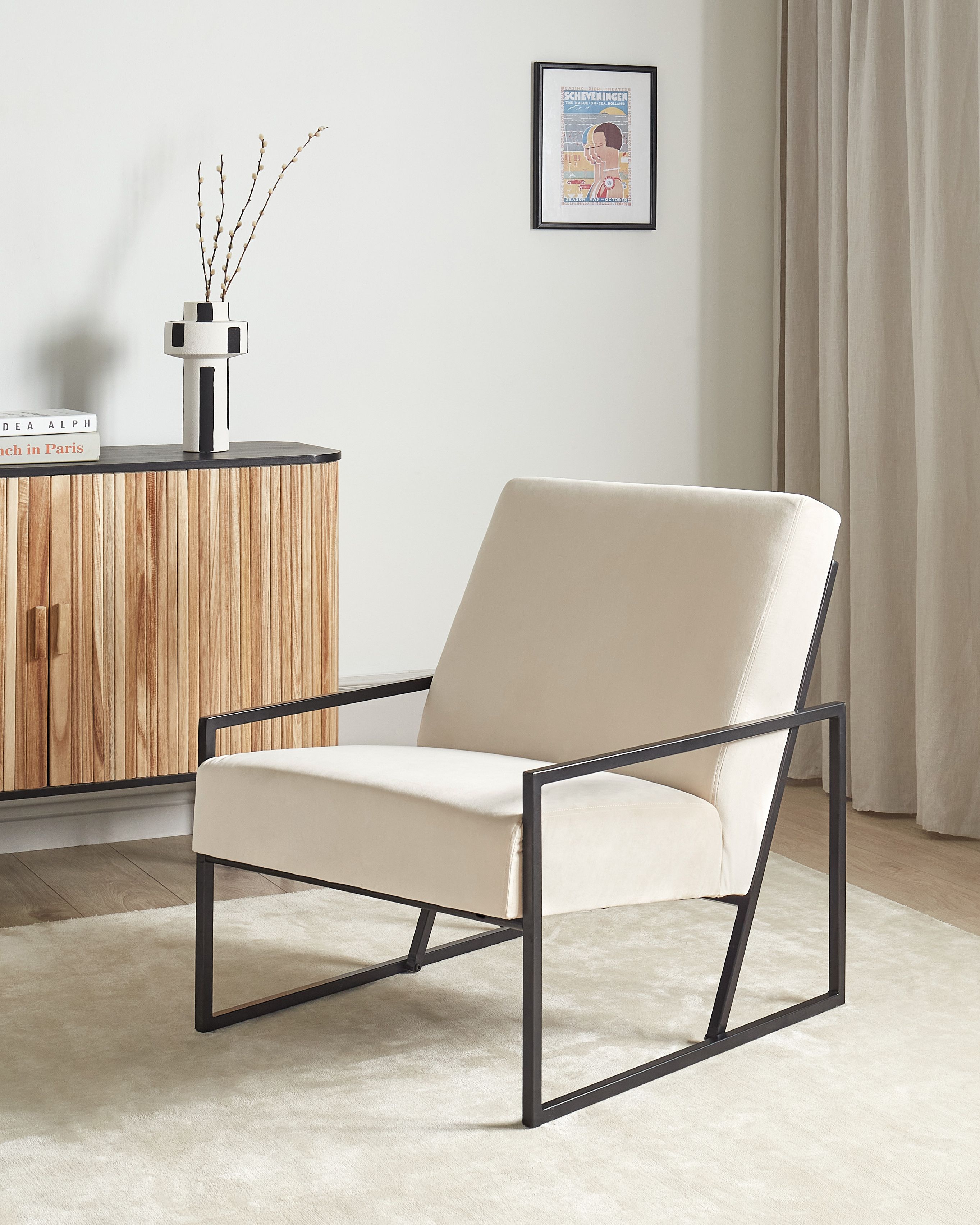 Armchair DELARY Velvet Light Beige