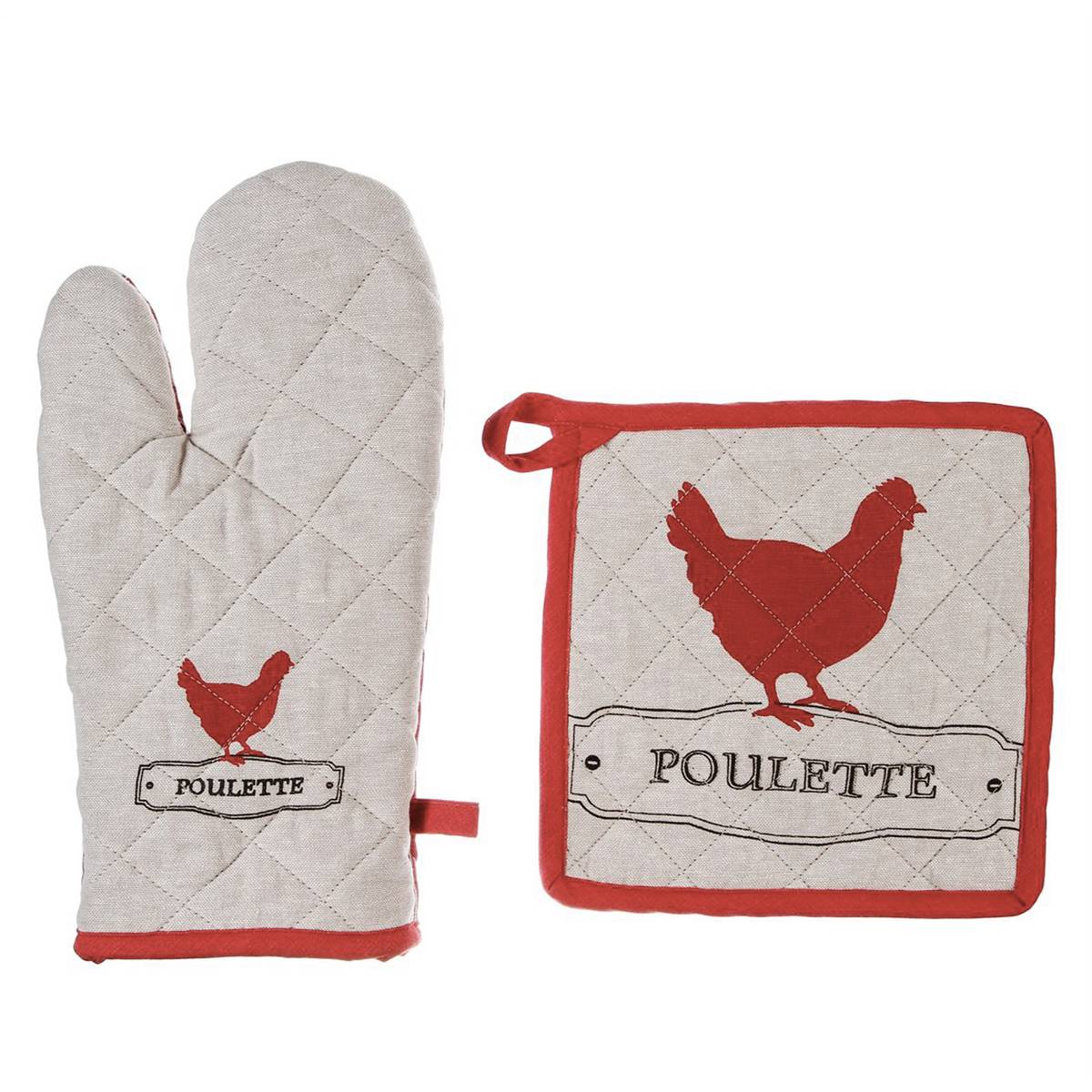 Glove, potholder "Poule" Multicoloured, H.30 cm