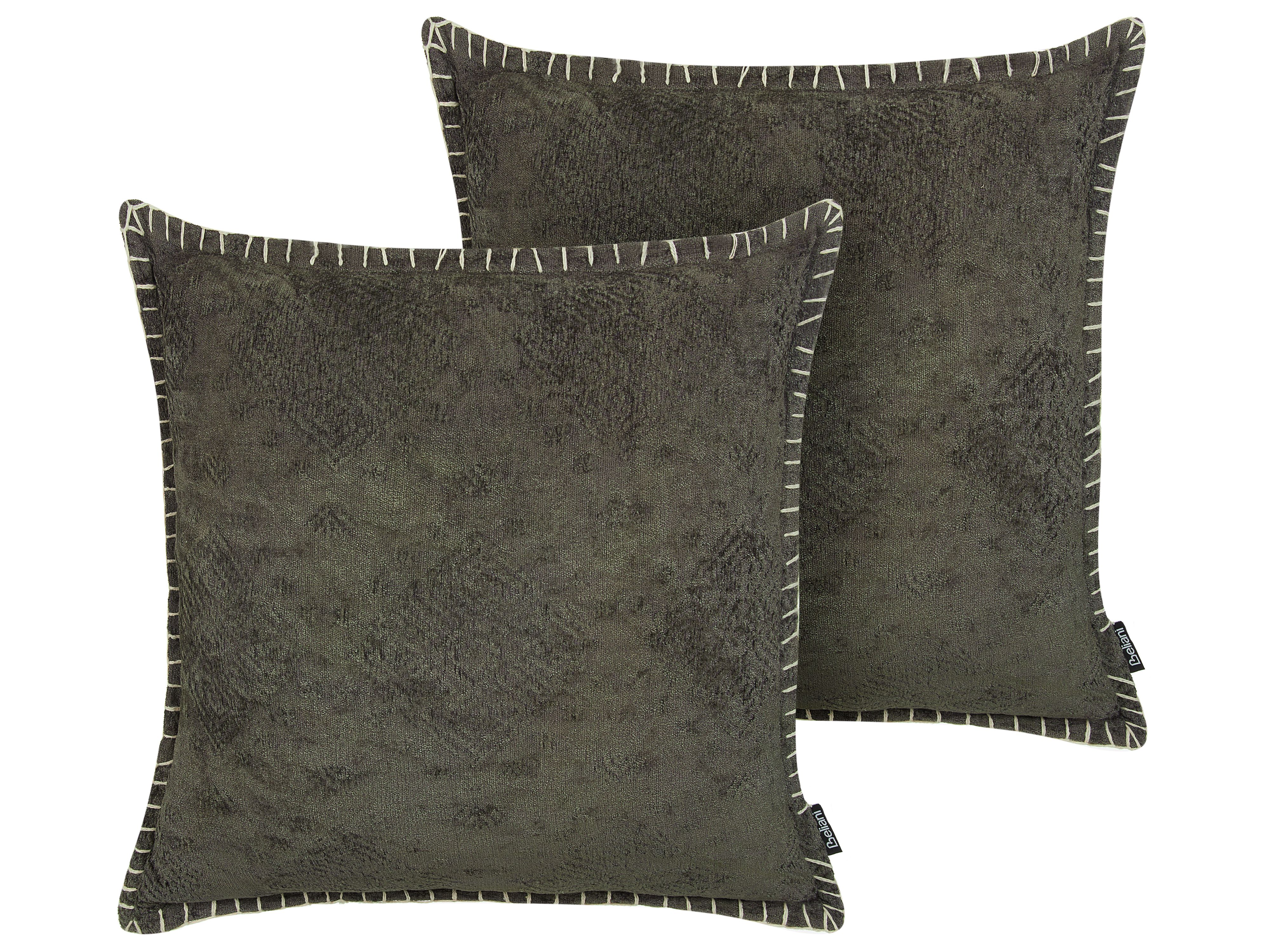 Set of 2 Decorative Cushions MELUR 45 x 45 cm Grey Solid