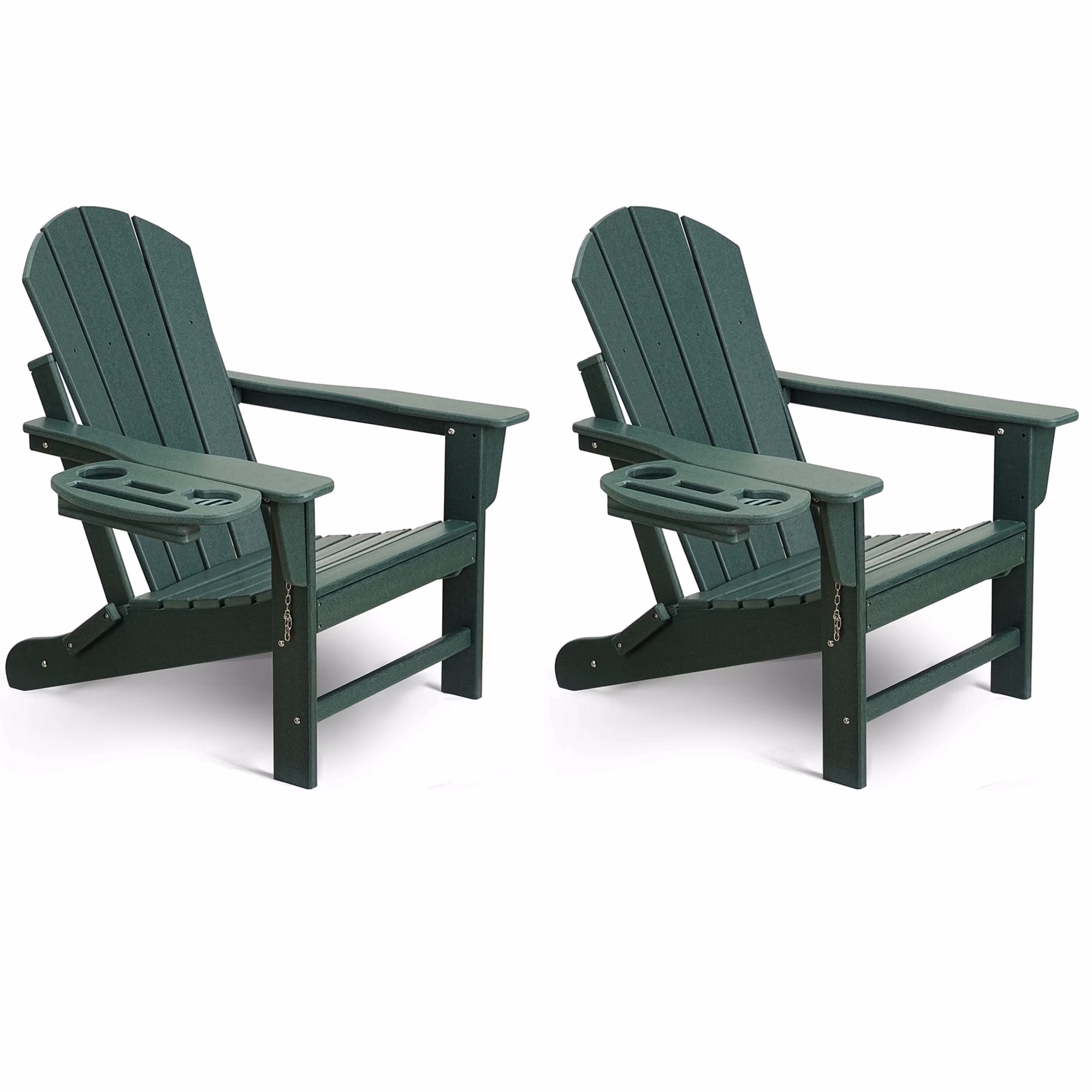 FOOWIN HDPE Plastic Adirondack Chairs Set of 4, Black - Image 16