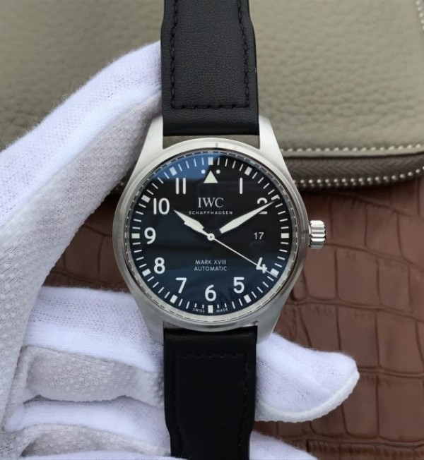 Replica IWC XF Mark XVIII IW327001 Black Dial Leather Strap - Top club