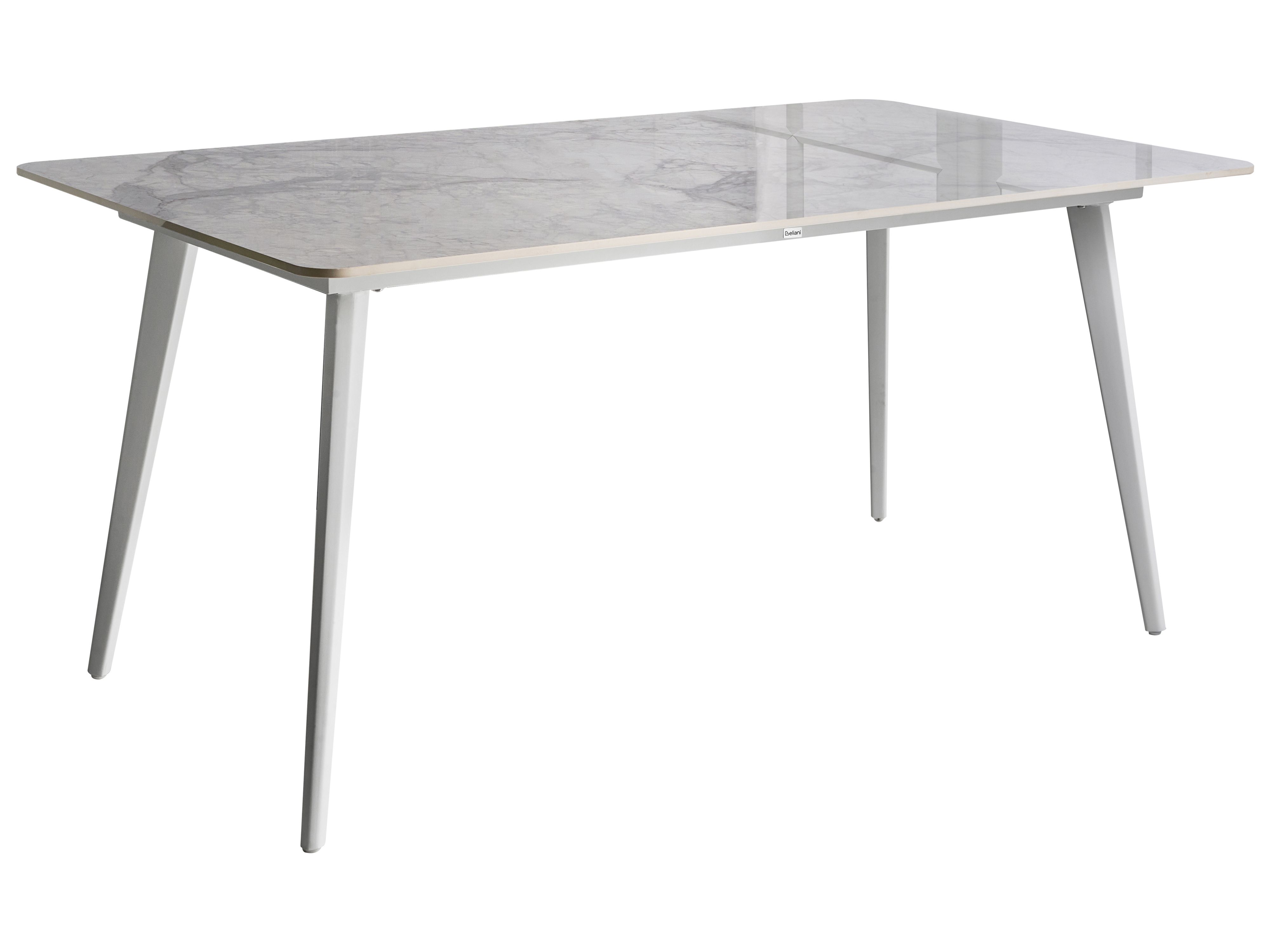 Garden Dining Table RODALLO 160 cm 90 cm Stone White Marble