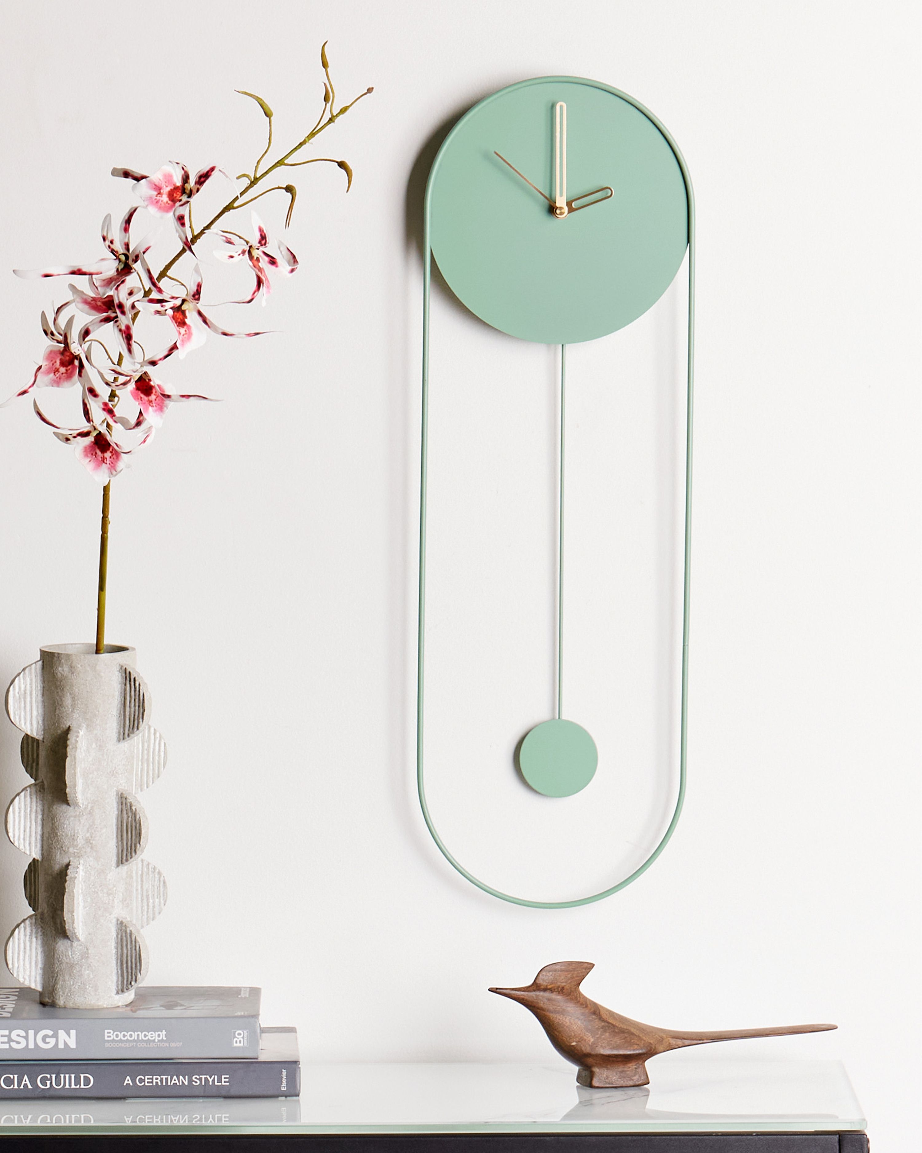 Wall Clock SALVAN 20 cm Metal Light Green