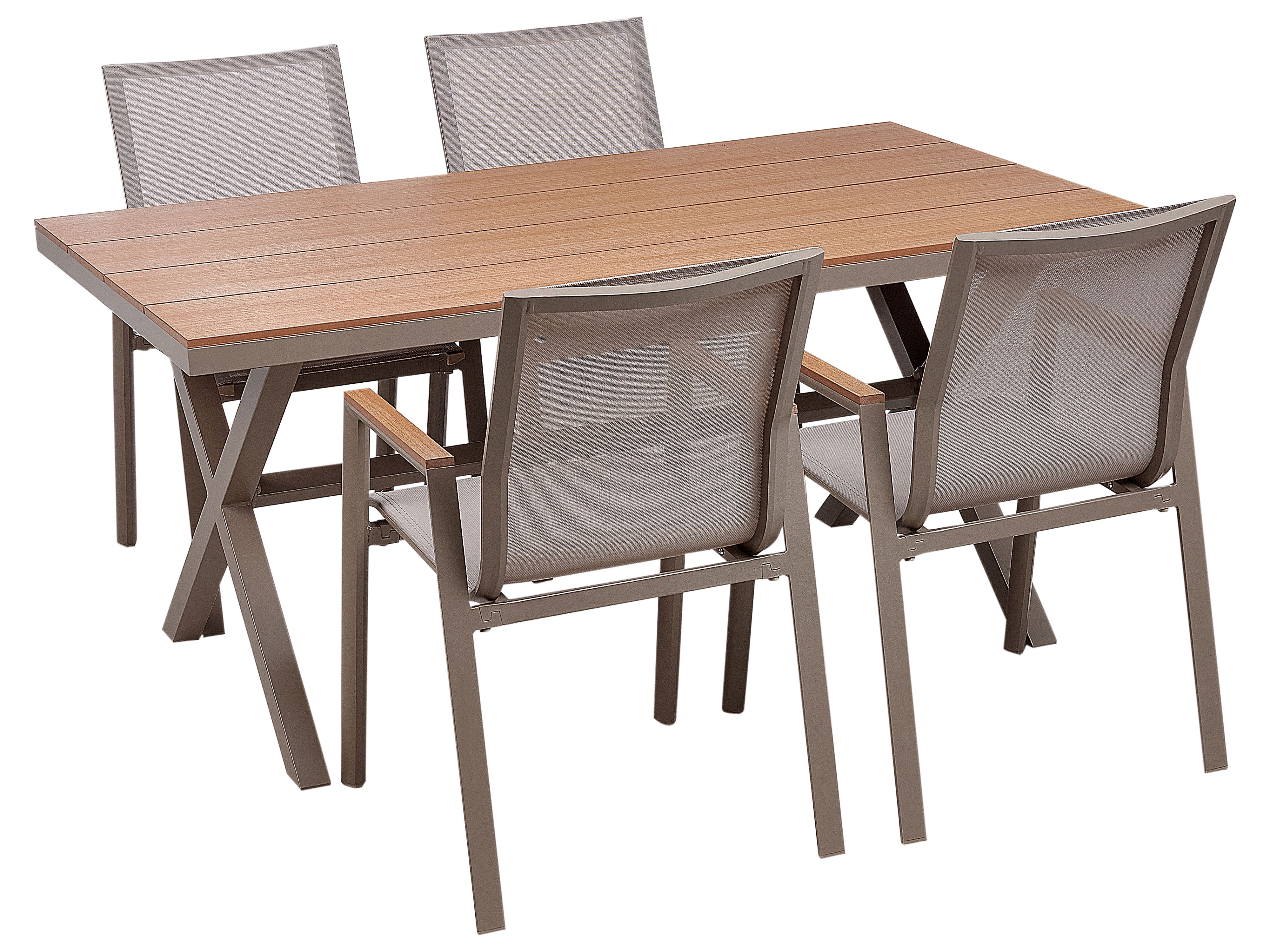 Garden Dining Set 4 Seater TIANO Metal Grey