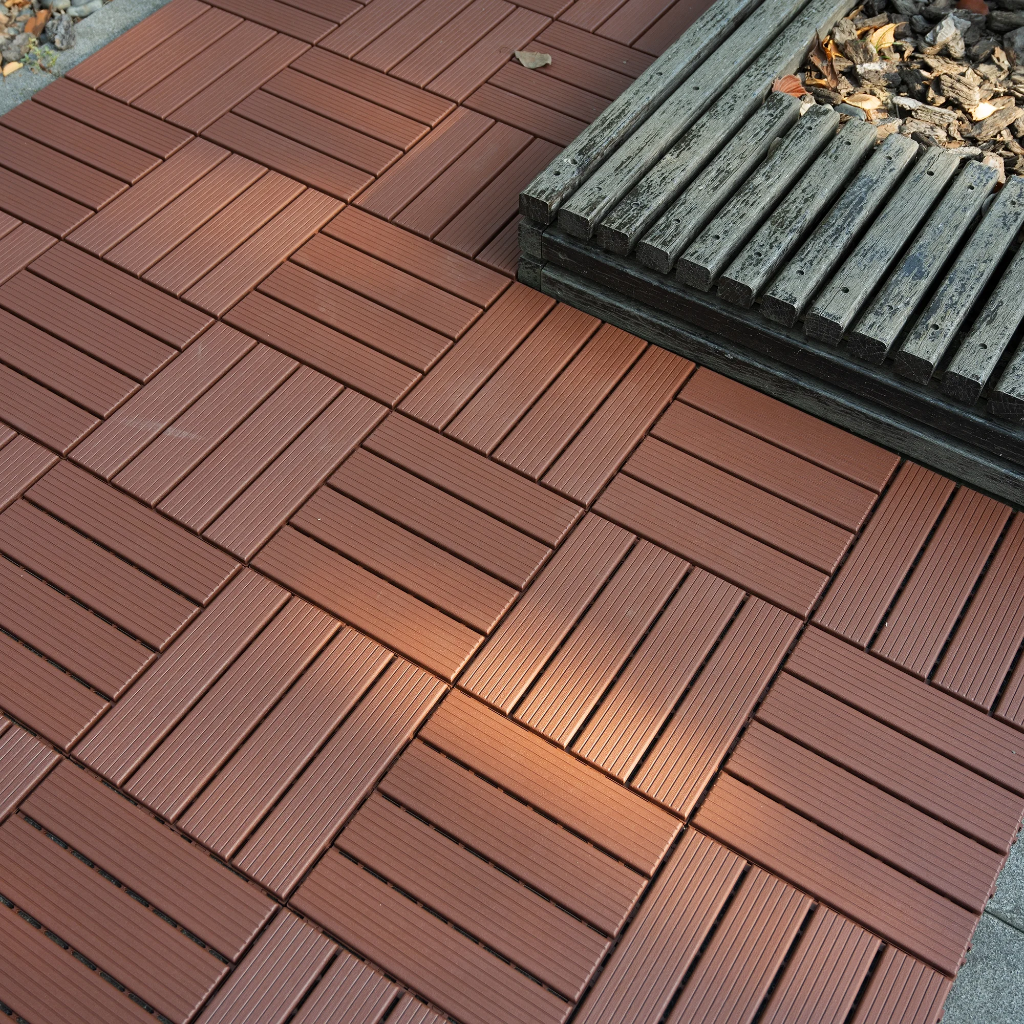 44PCS Plastic Interlocking Deck Tiles,Patio Deck Tiles,12