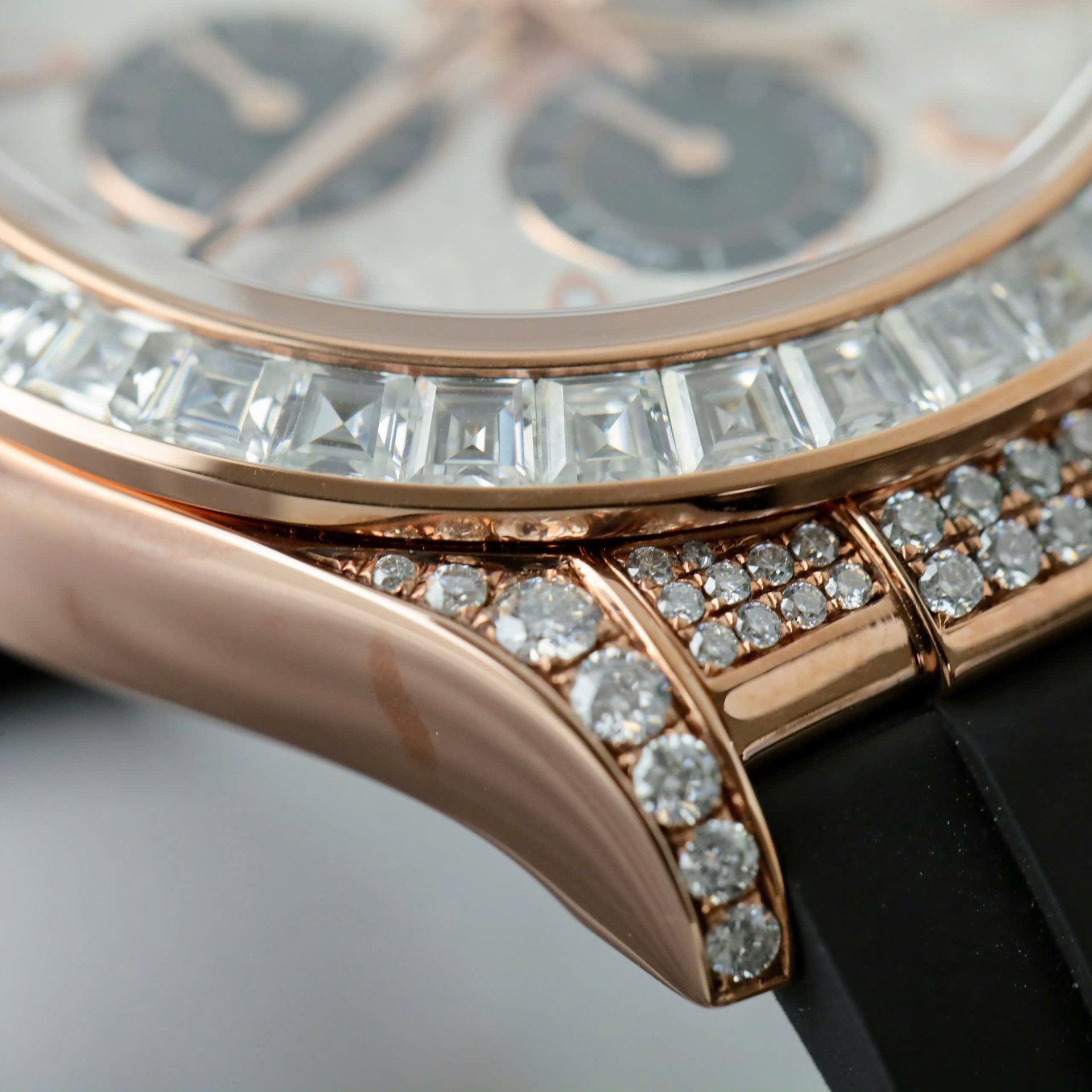 Rolex Daytona Best Clone Watches 18K Gold Wrapped + Diamonds Moissanite Baguette 40mm - Top club