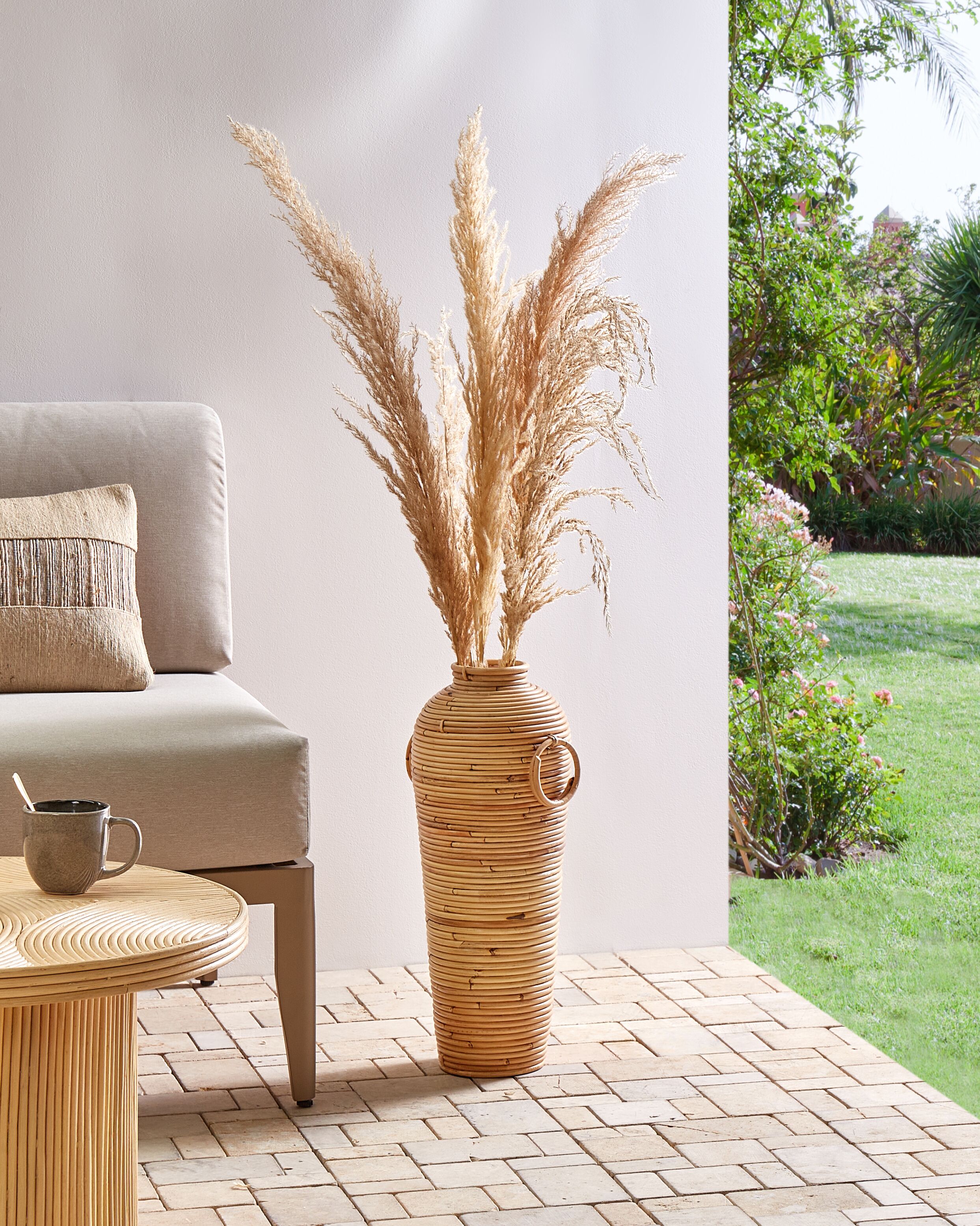 Decorative Vase ELATIA Rattan 50 cm Natural