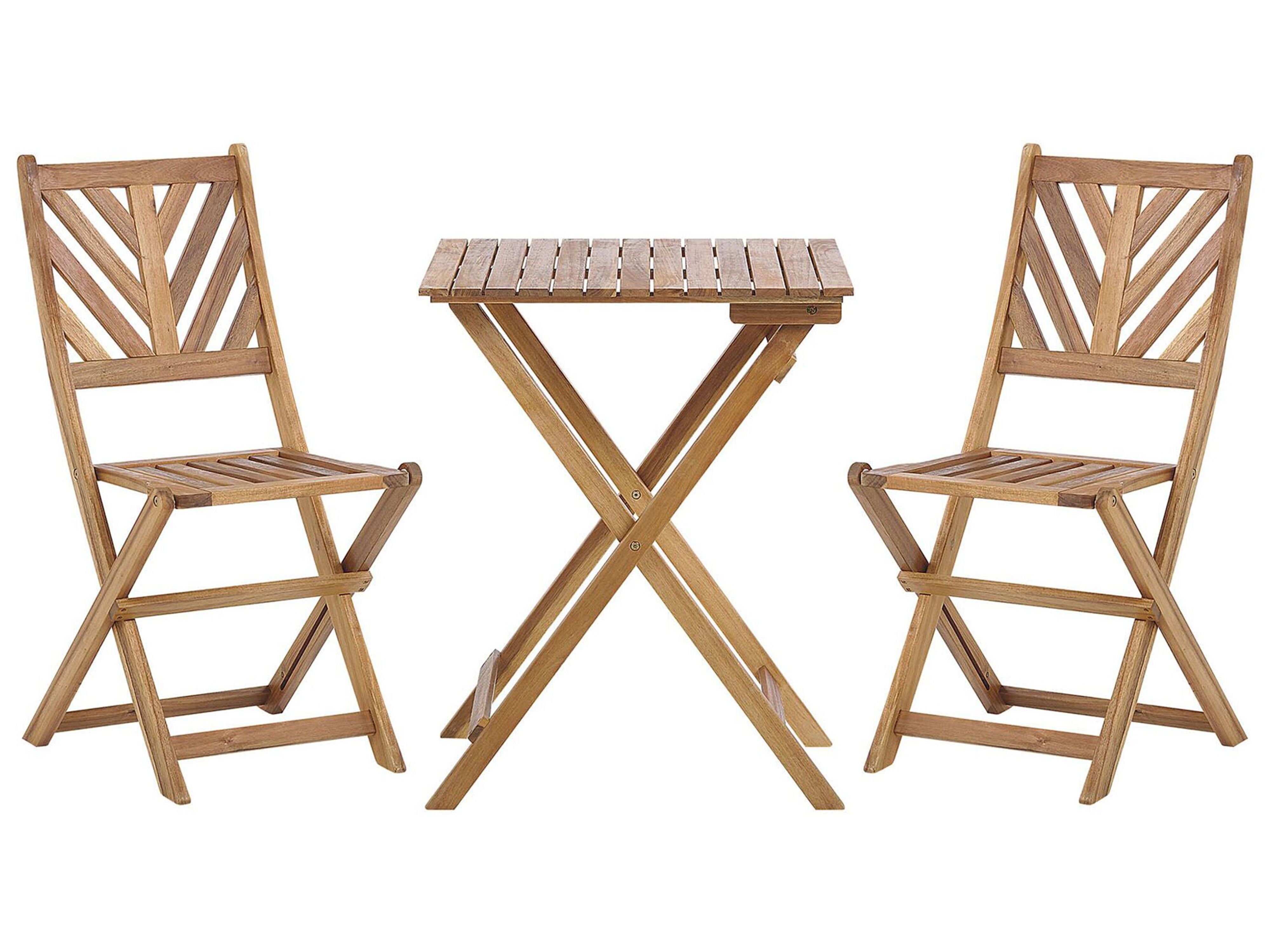 Bistro Set Folding TERNI Acacia Wood Brown