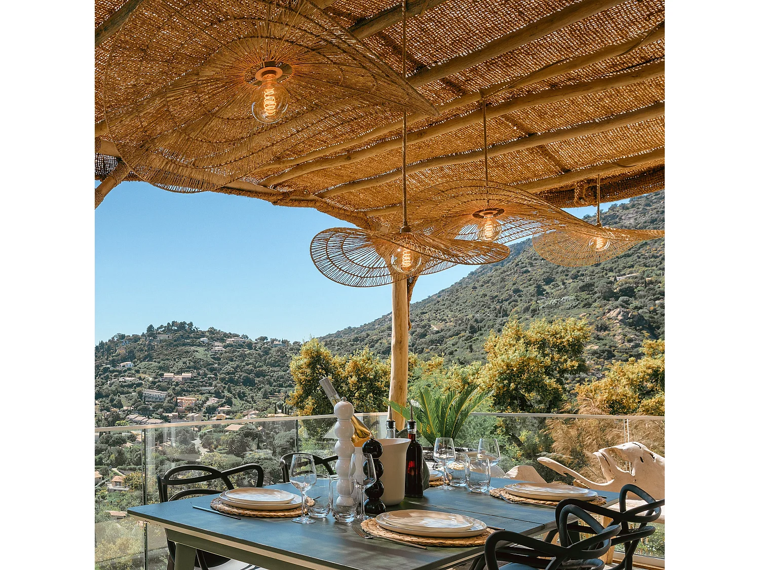 Abat jour naturel seul MARBELLA H14cm