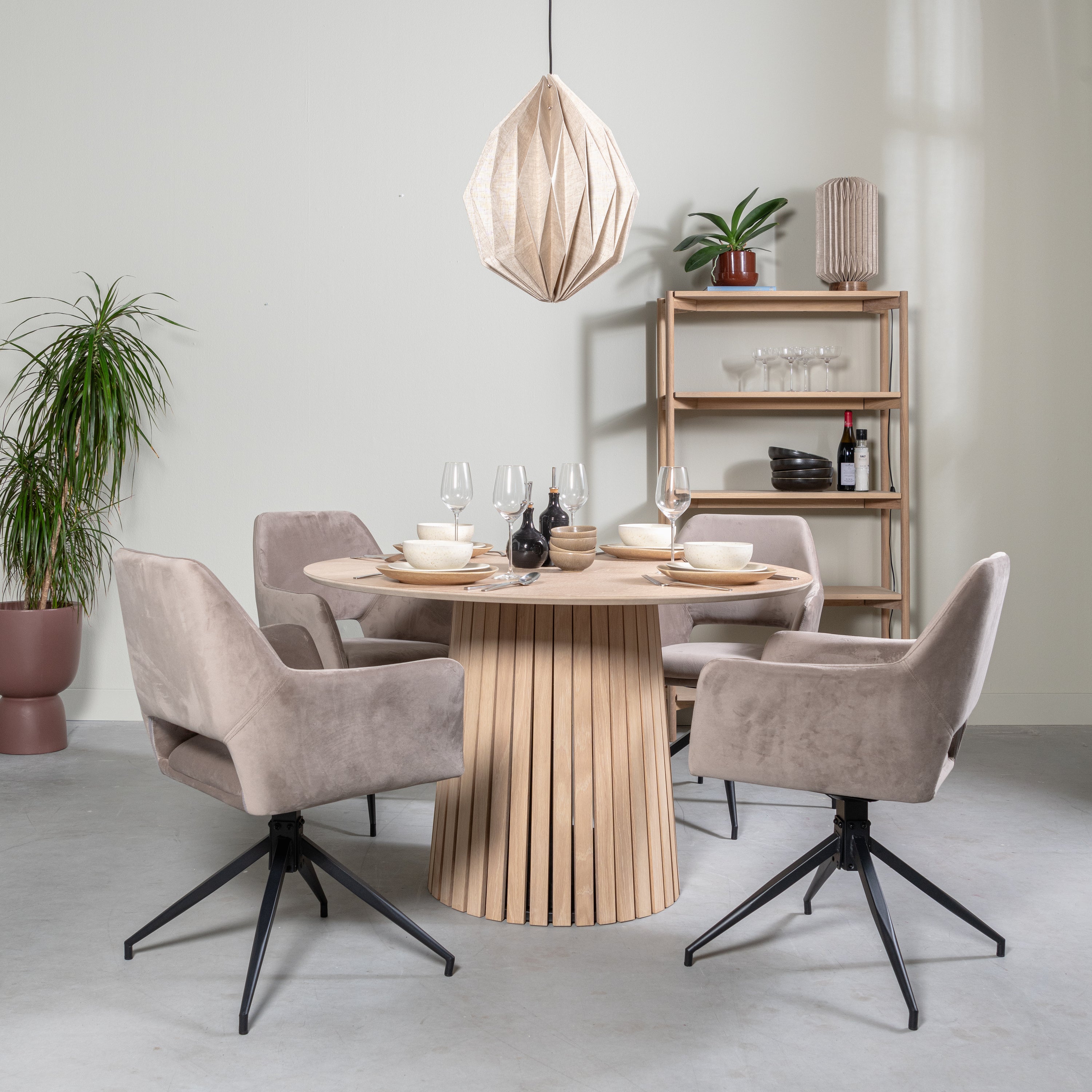 Blokker Twist Eetkamerstoel - Velvet - Taupe