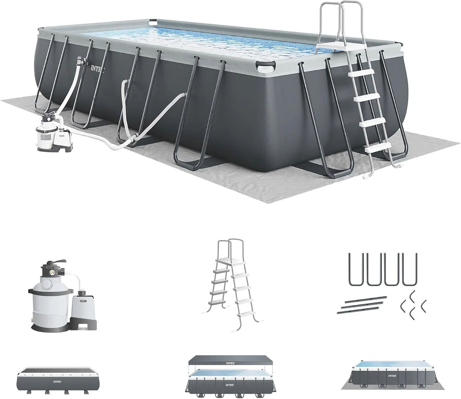 Intex Ultra XTR Rectangular Frame Above Ground Pool Set, 18' x 9' x 52" Intex Ultra XTR Rectangular Frame Above Ground Pool Set, 18' x 9' x 52"