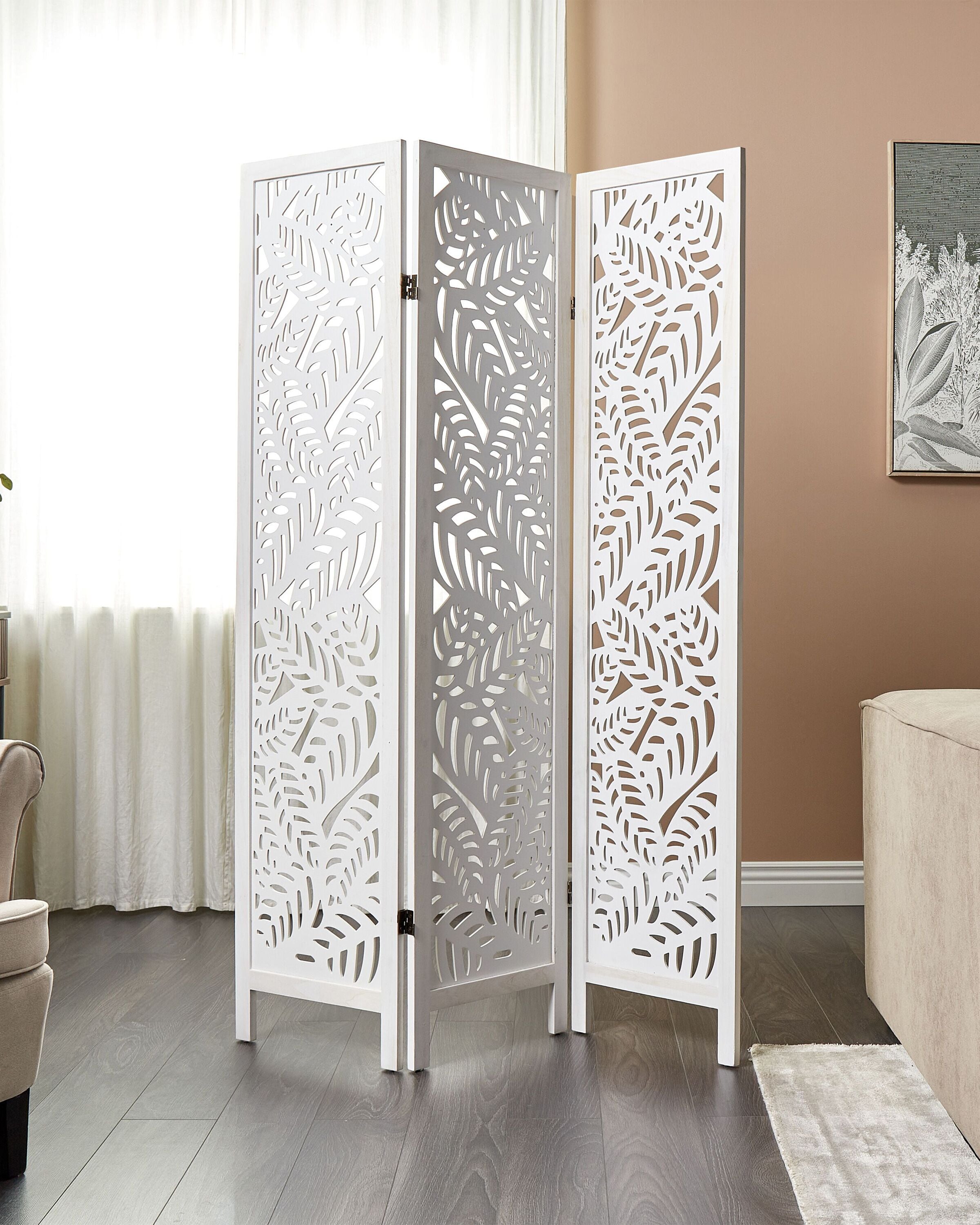 3 Panel Room Divider MELAGO White 122 cm 170 cm