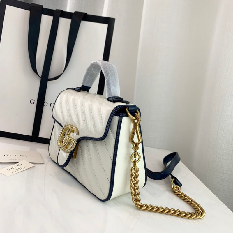 Replica Gucci Gg Marmont Mini Top Handle Bag 583571 White1:1High-quality replica