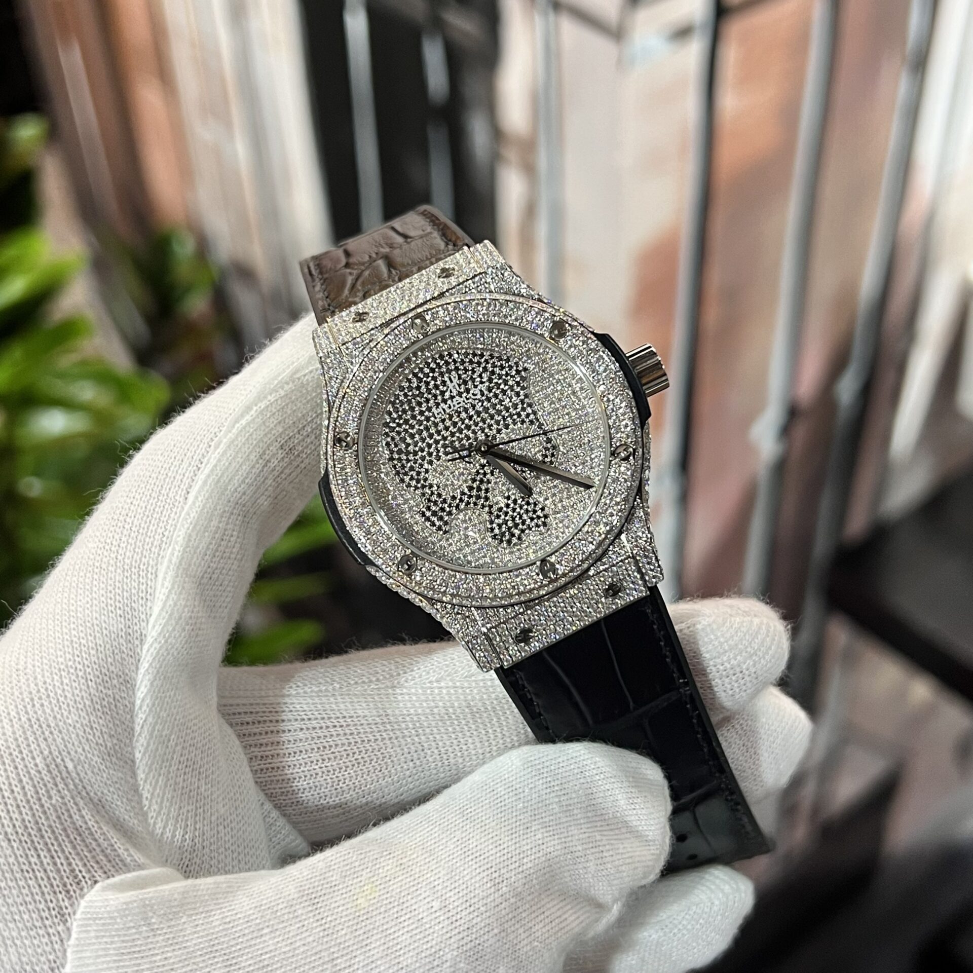 Hublot Classic Fusion With Moissanite Replica Watch Leather Strap 42mm - Top club