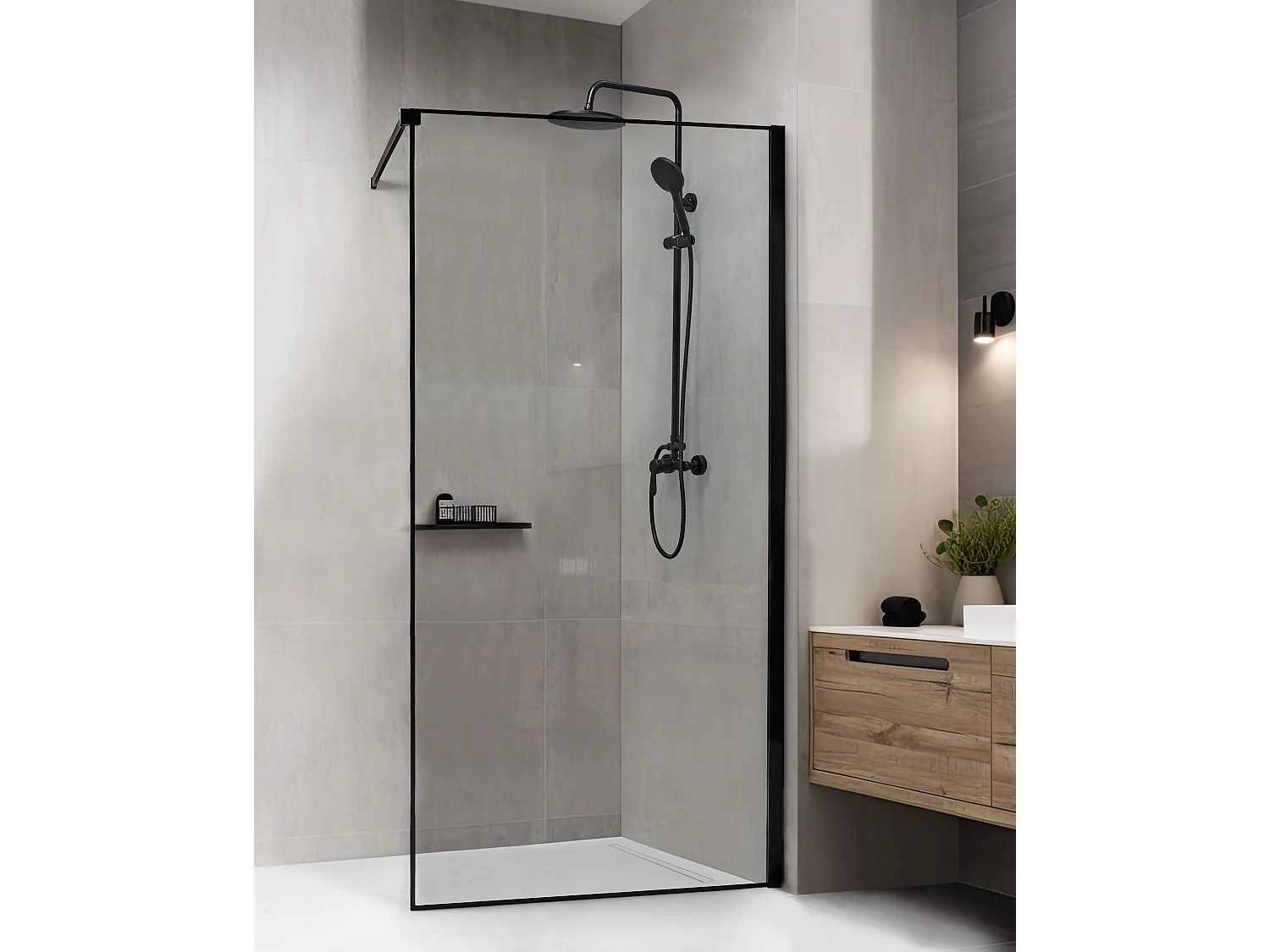 Parois de douche WASPAM 100 x 190 cm Noir