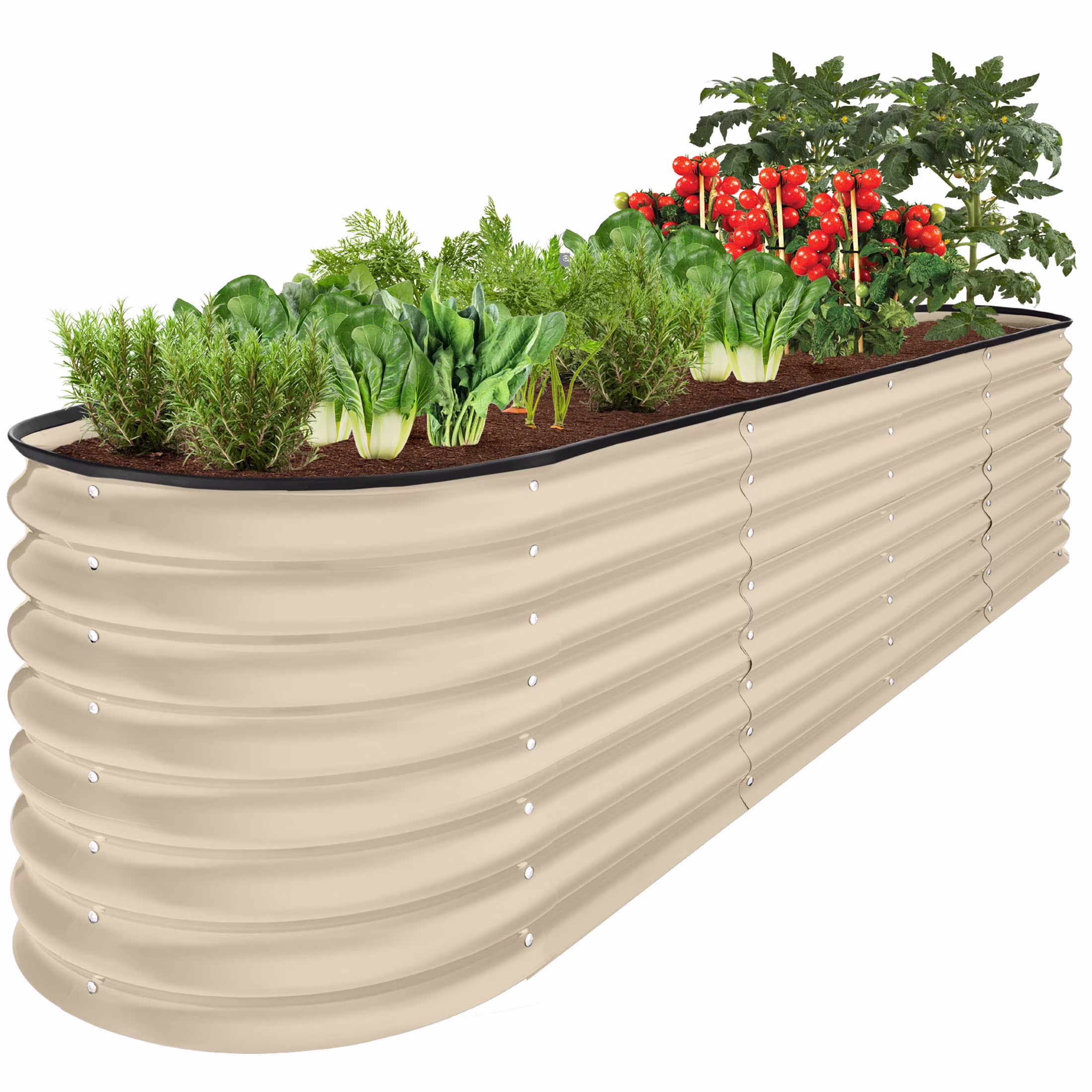 Best Choice Products 8x2x2ft Metal Raised Garden Bed, Oval Outdoor Planter Box w/ 4 Support Bars - Charcoal - Image 11