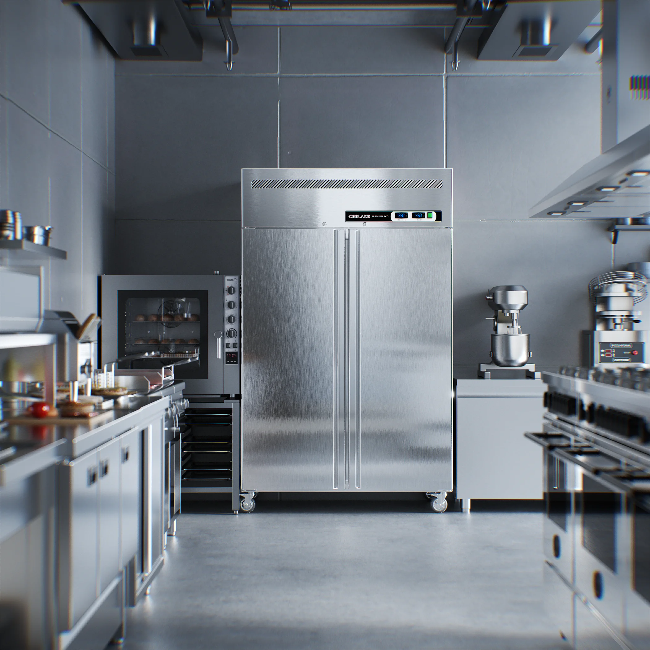 Coolake Commercial Refrigerator And Freezer Combo, 48