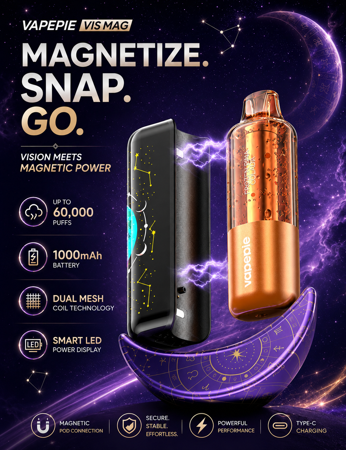 VAPEPIE VIS MAG mĂĄgneses pod rendszer