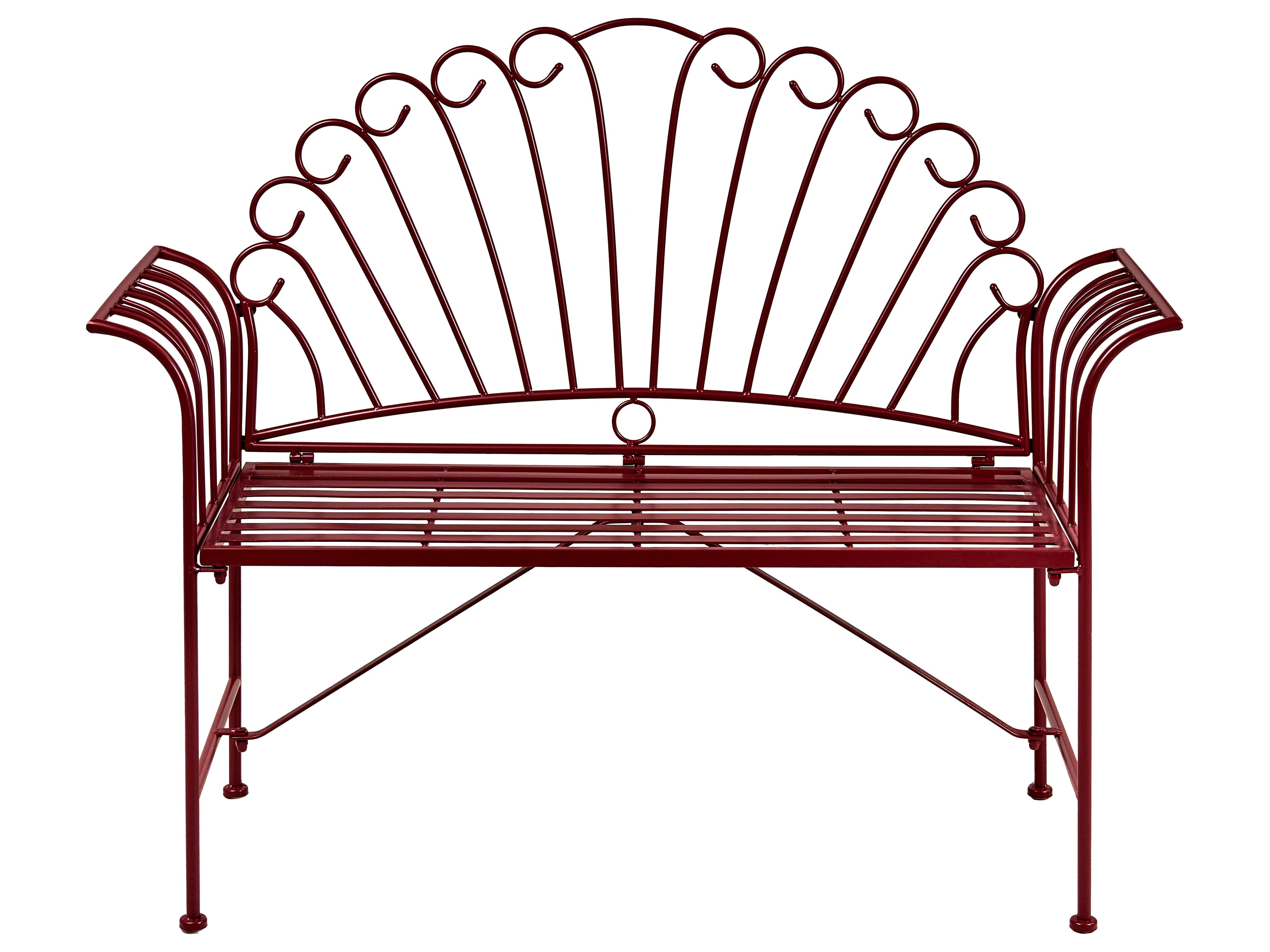Garden Bench CAVINIA 125 cm Metal Burgundy