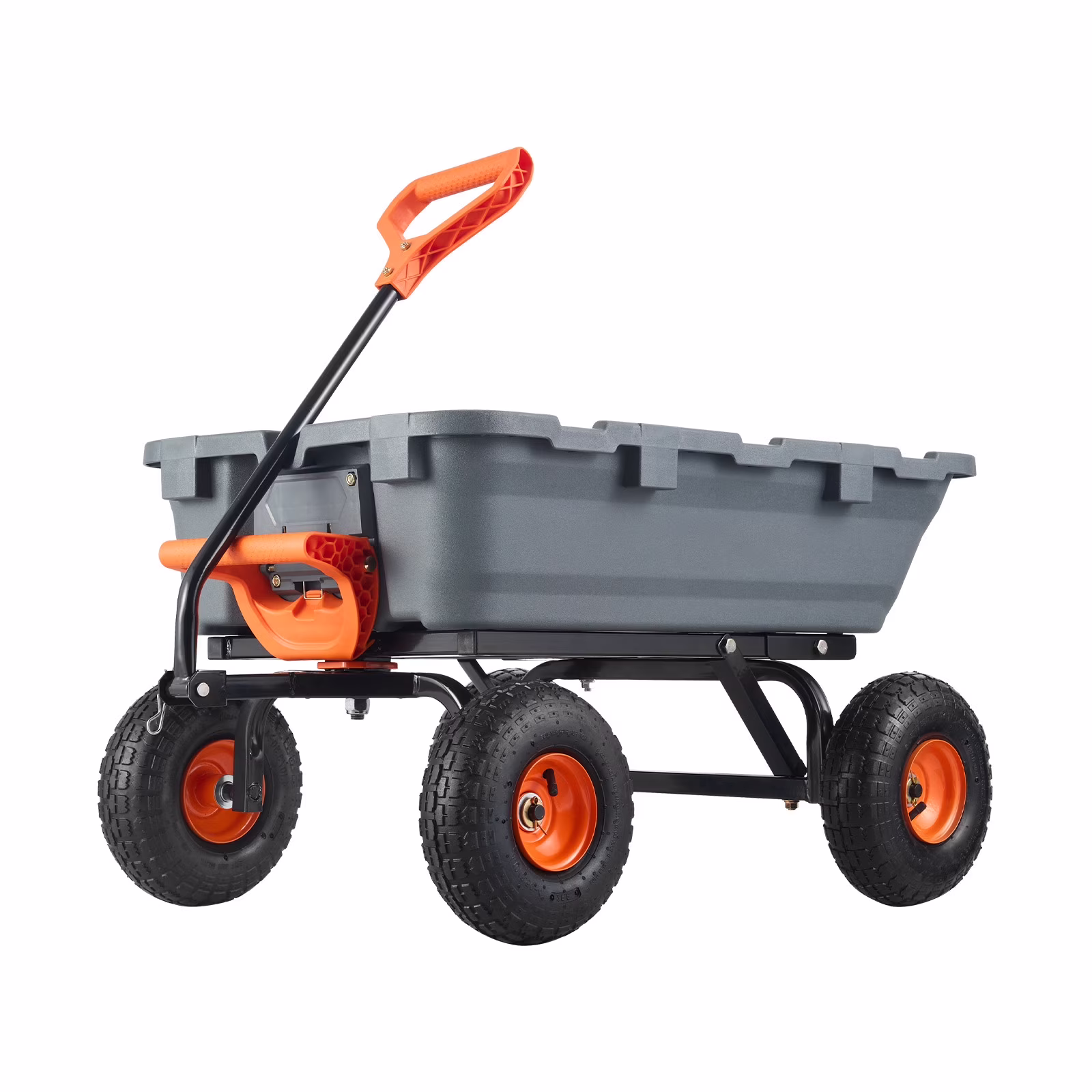 KFFKFF Garden Dump Cart, 35.8x19.5x8.2 in Dump Truck Cart, Max. 600lbs Load Capacity, 10in Rubber Tire, 180�� Adjustable Handle - Image 7